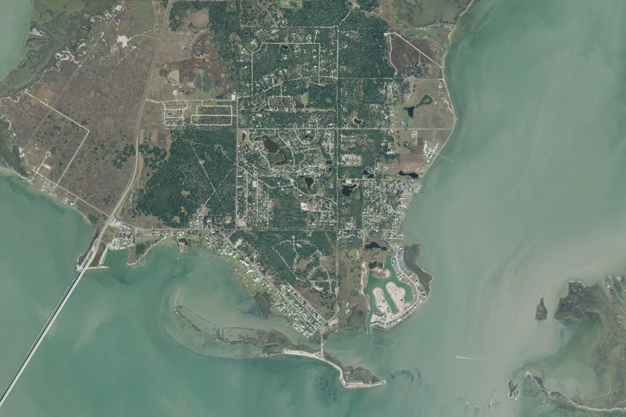 Aerial view of Goose Island State Park