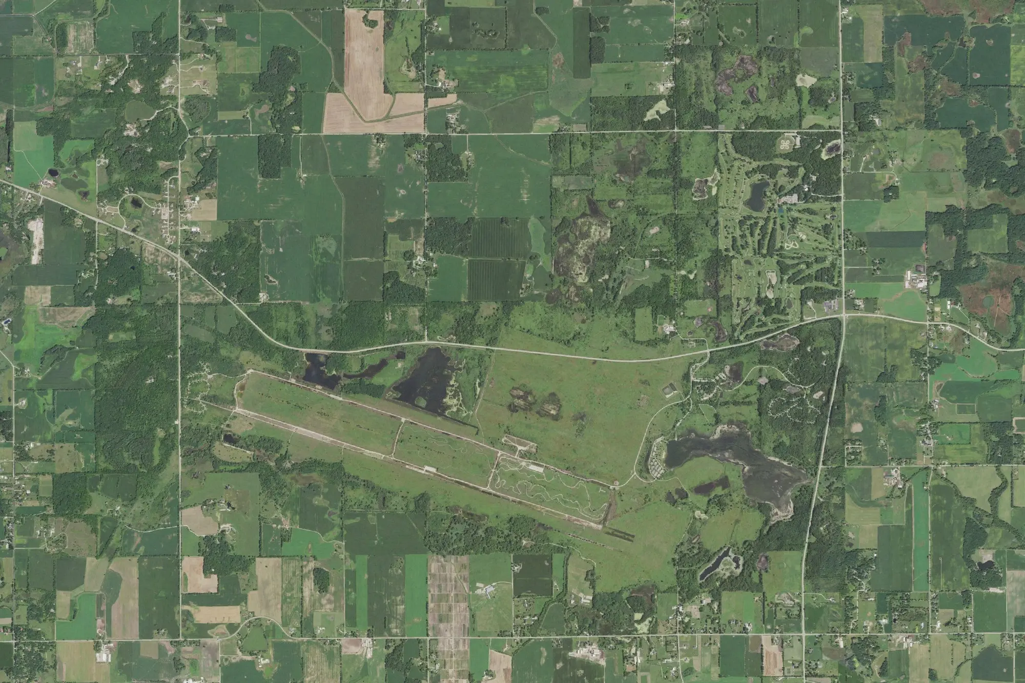 Aerial view of Richard Bong Recreation Area