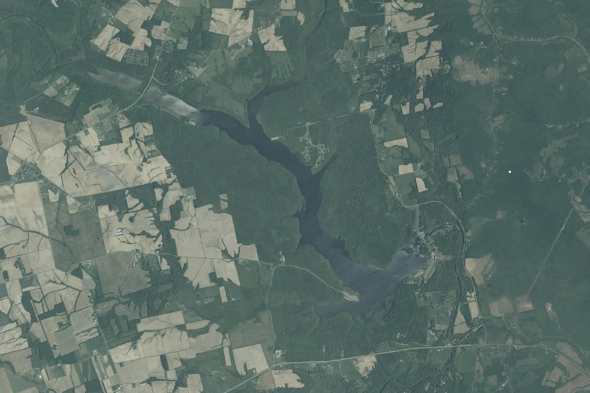 Aerial view of Paint Creek State Park
