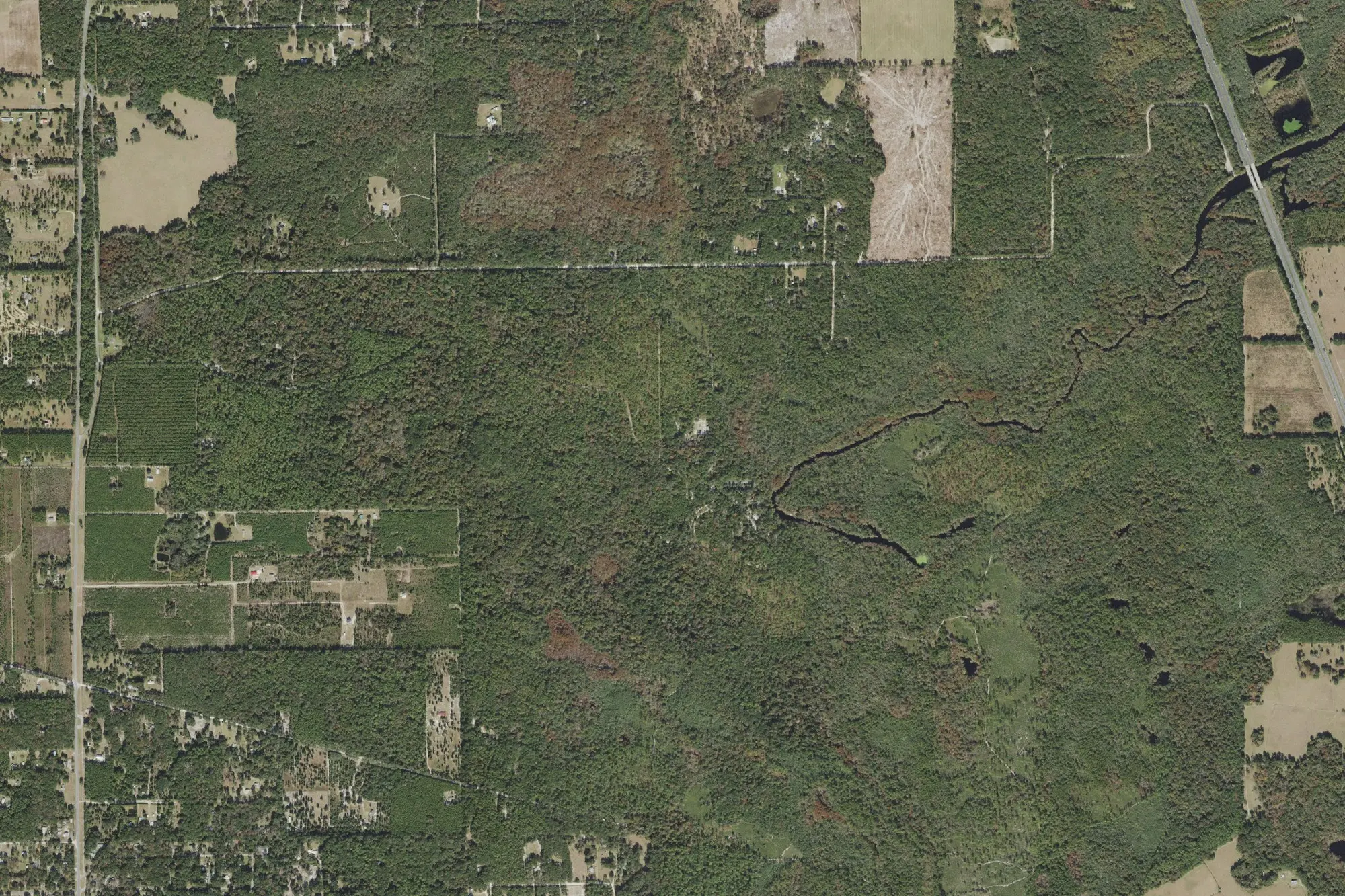 Aerial view of O'leno State Park