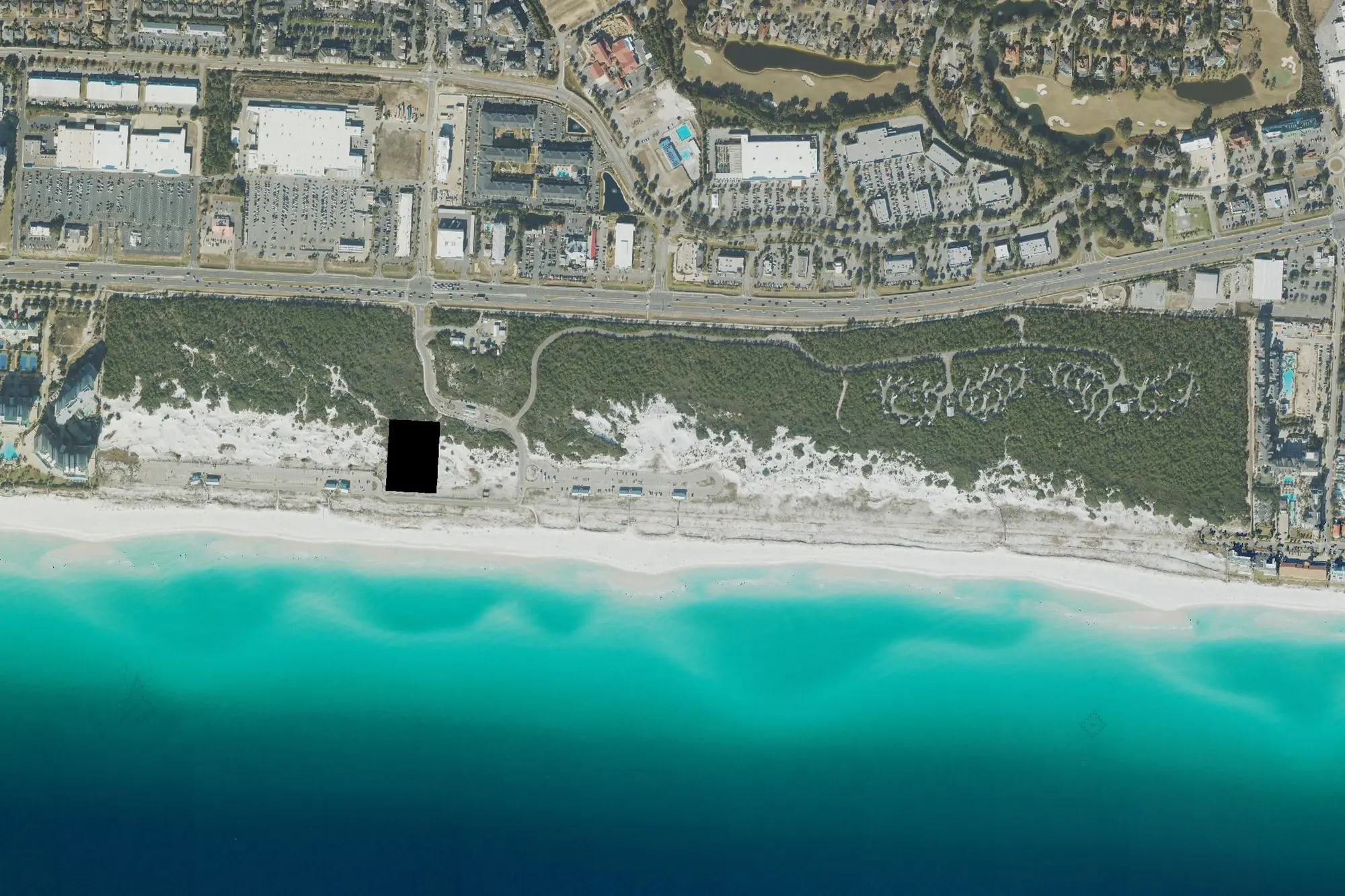 Aerial view of Henderson Beach State Park
