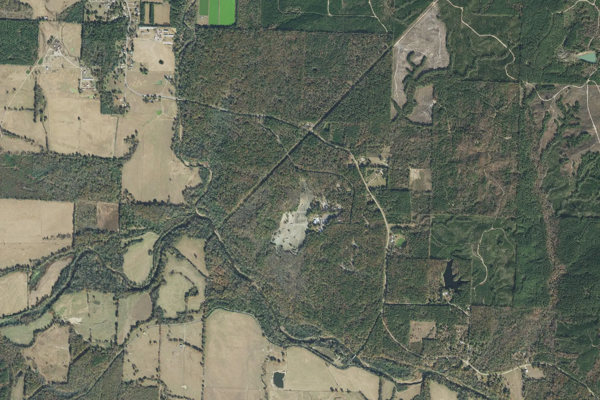 Aerial view of Crater Of Diamonds State Park
