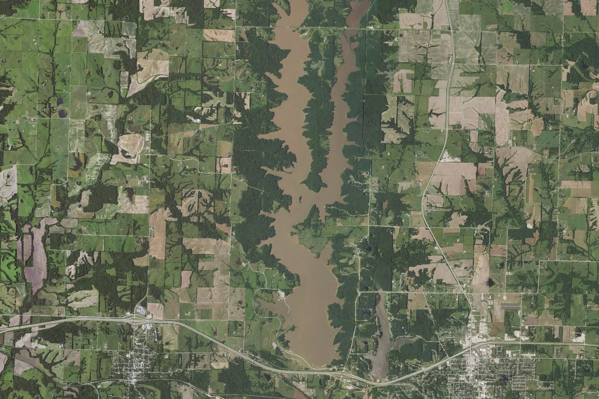 Aerial view of Long Branch State Park