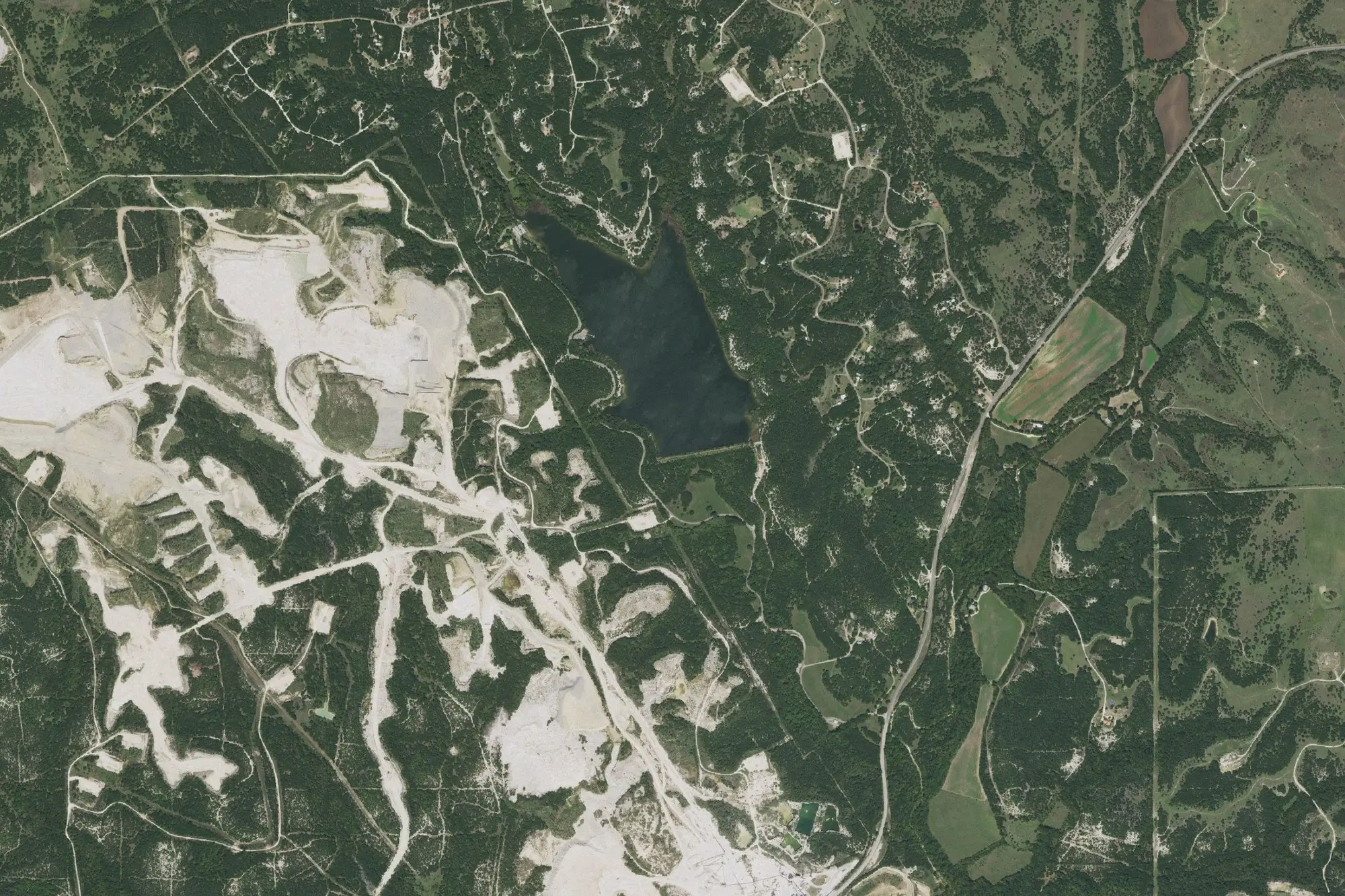 Aerial view of Cleburne State Park