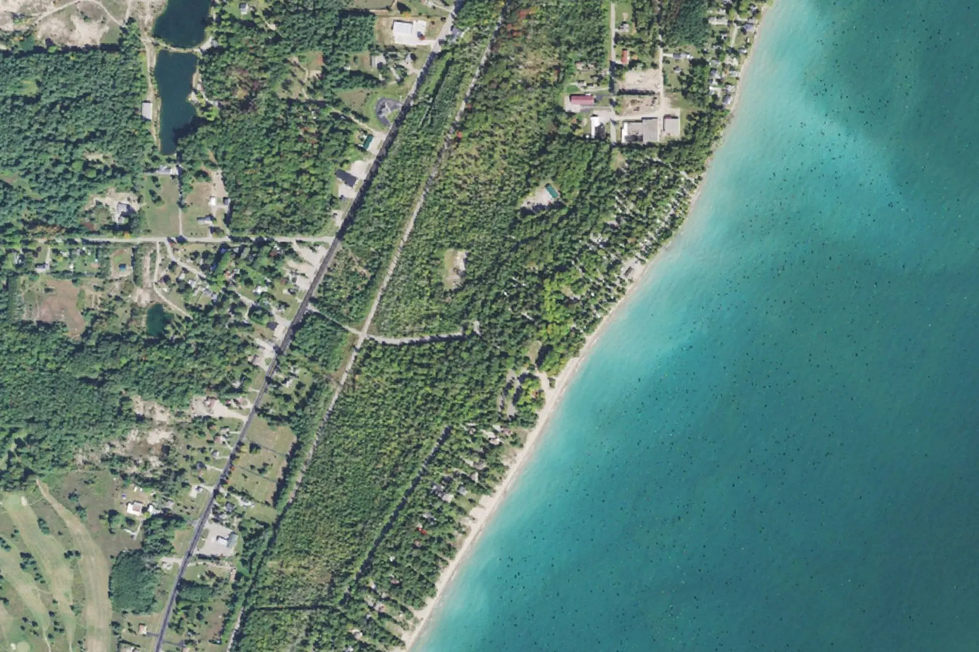 Aerial view of Harrisville State Park