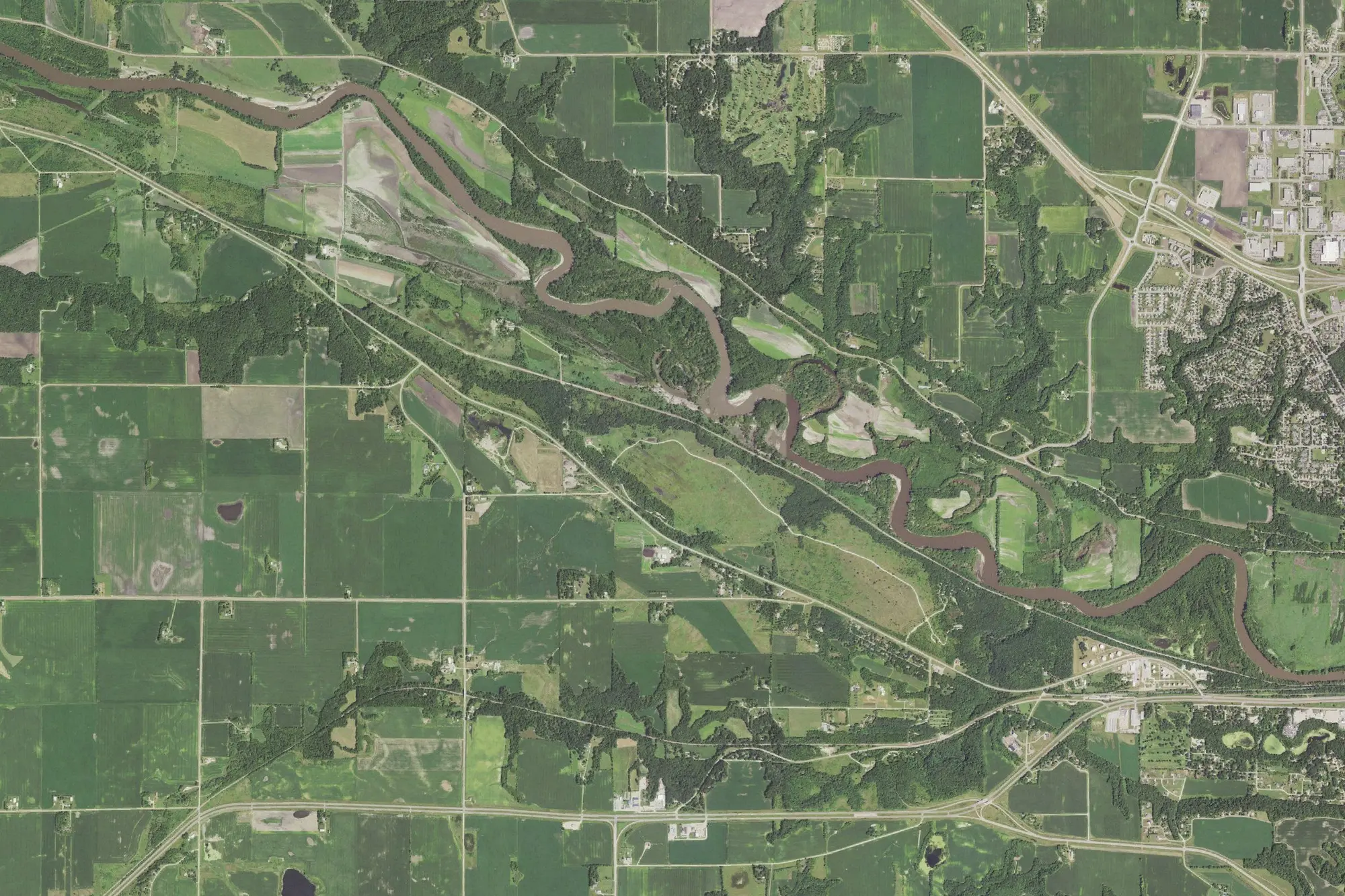 Aerial view of Minneopa State Park