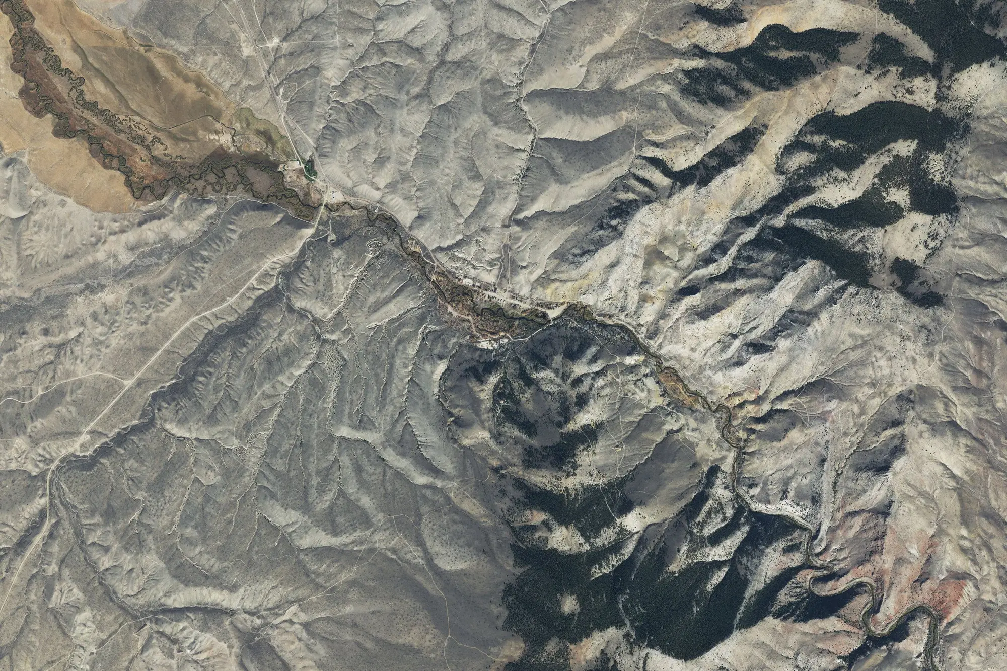 Aerial view of Bannack State Park