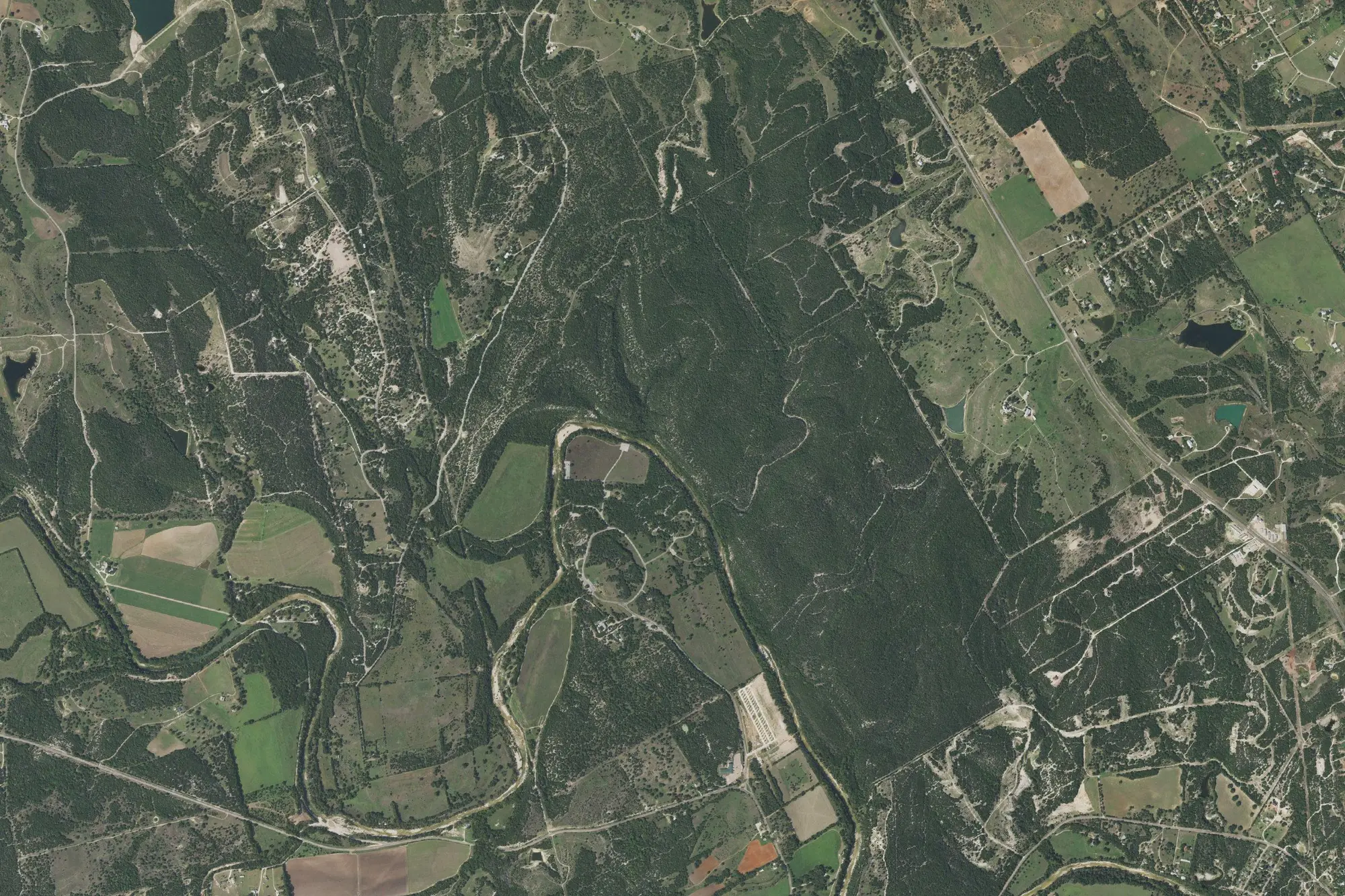 Aerial view of Dinosaur Valley State Park