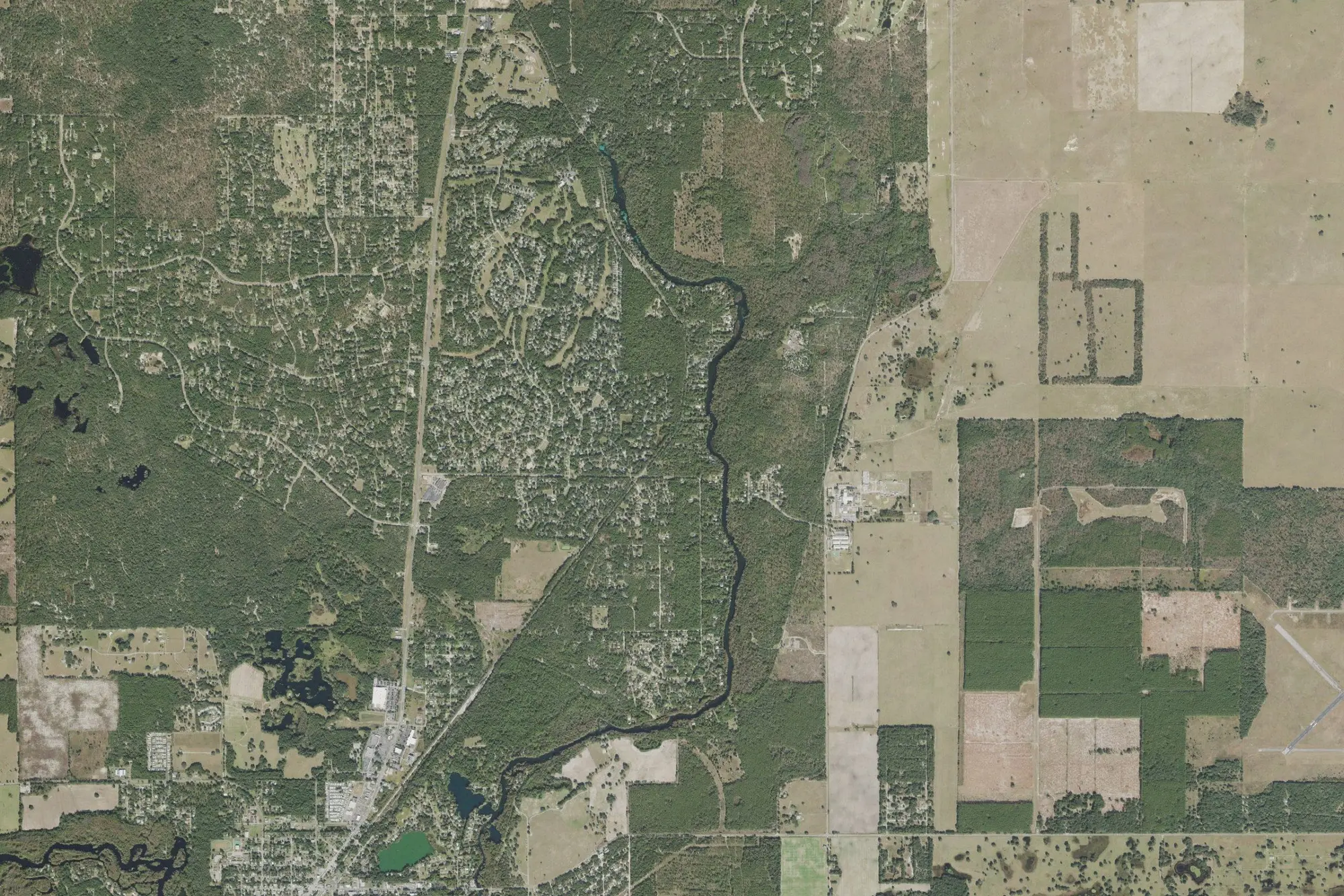Aerial view of Rainbow Springs State Park