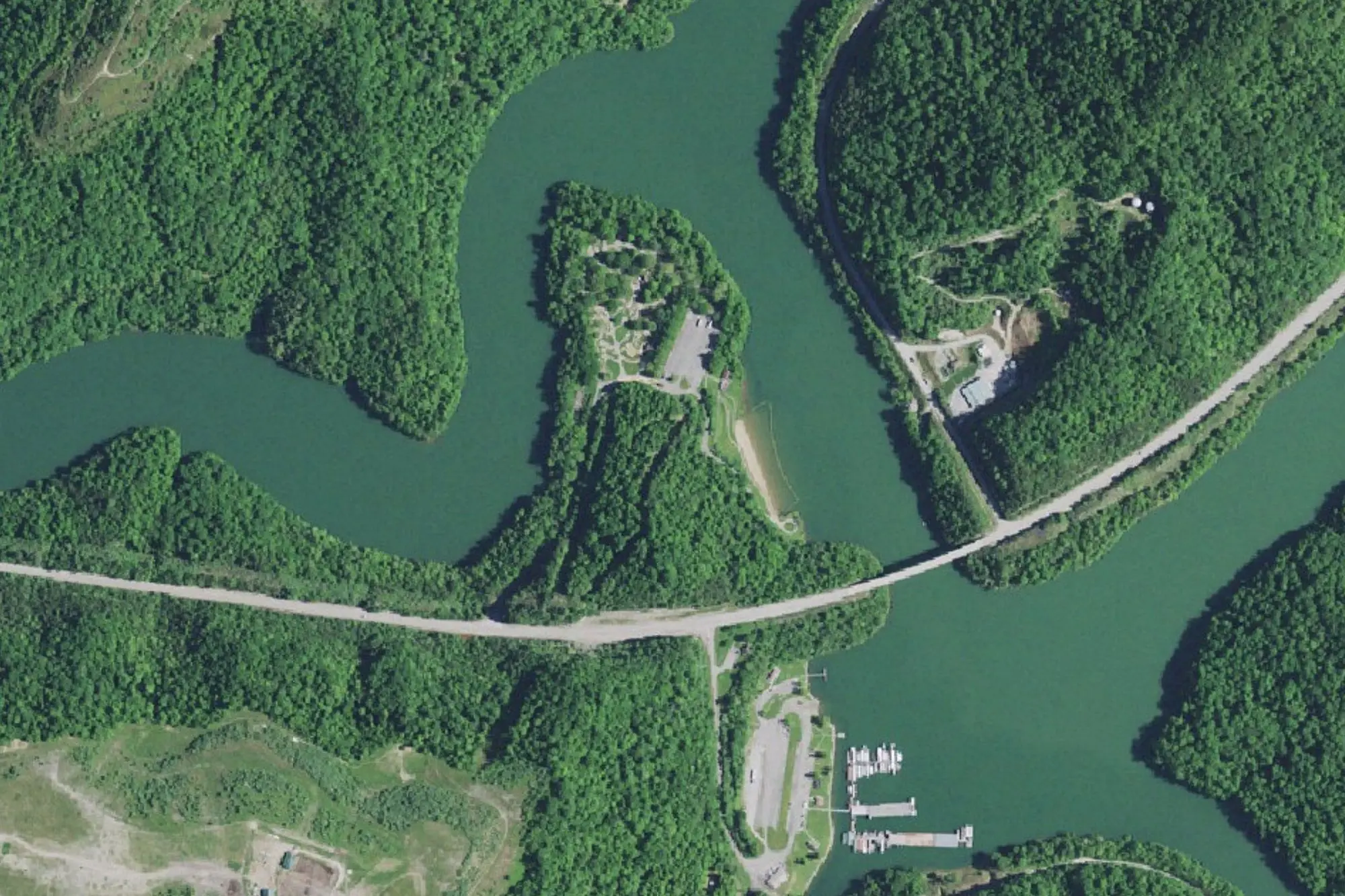 Aerial view of Carr Creek State Park