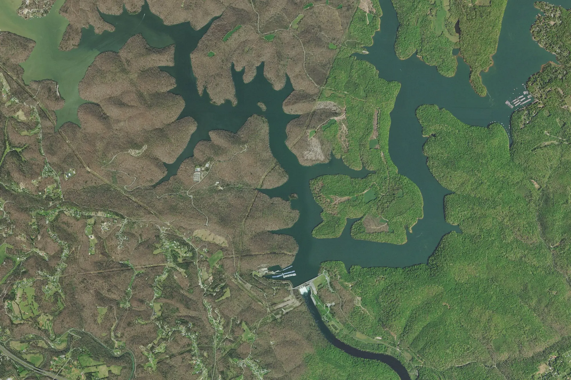 Aerial view of Norris Dam State Park