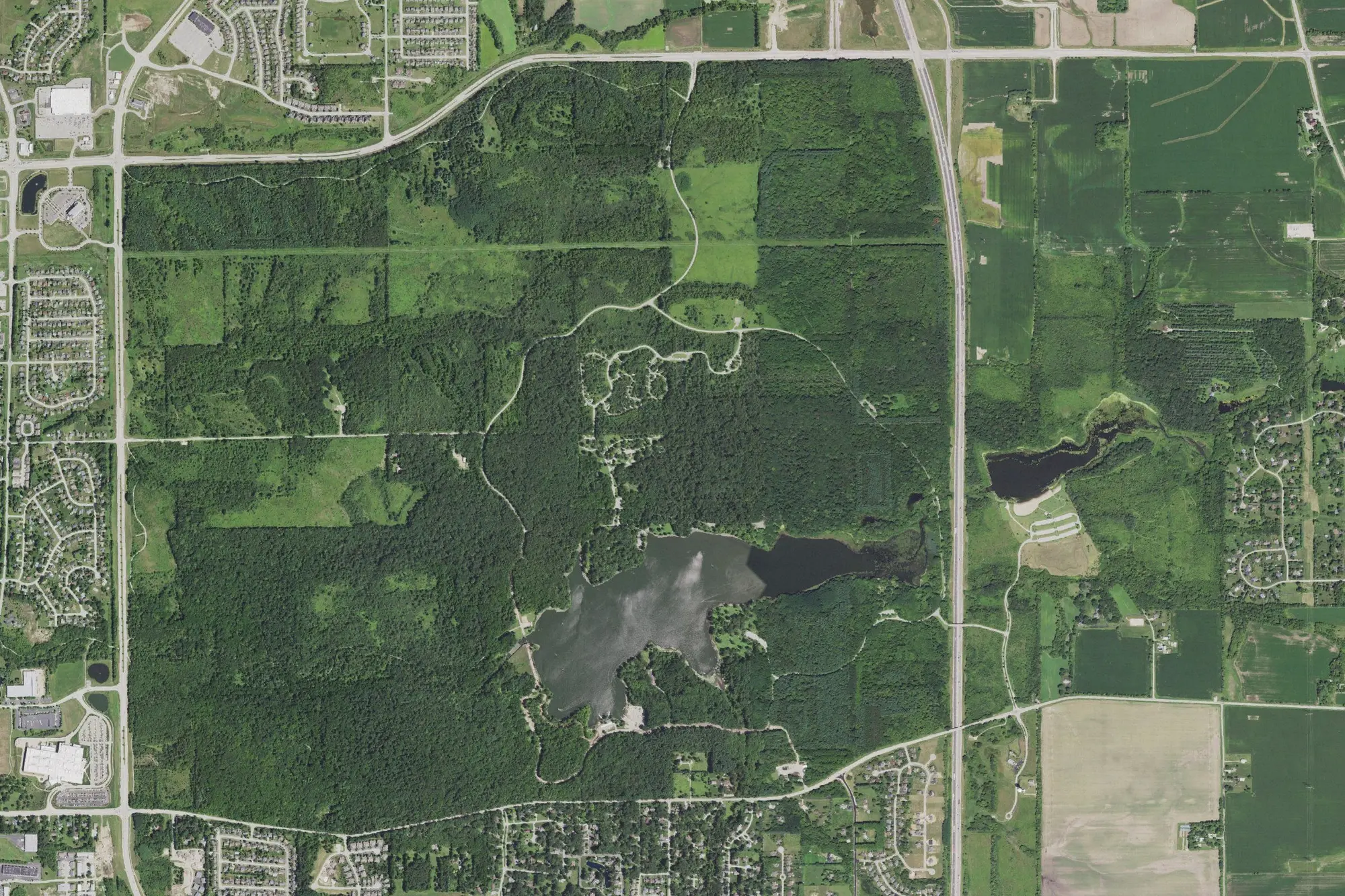 Aerial view of Rock Cut State Park