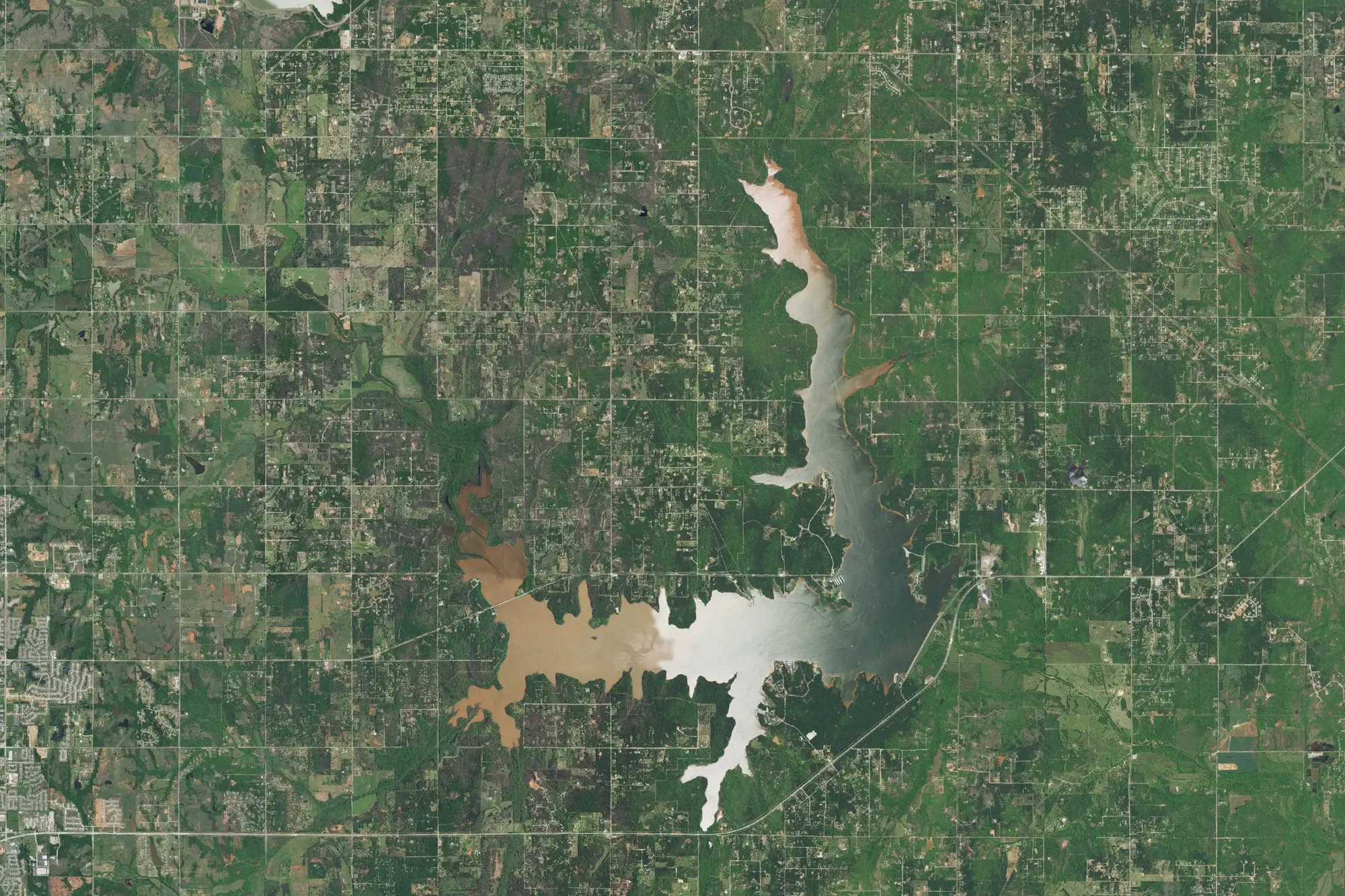 Aerial view of Lake Thunderbird State Park