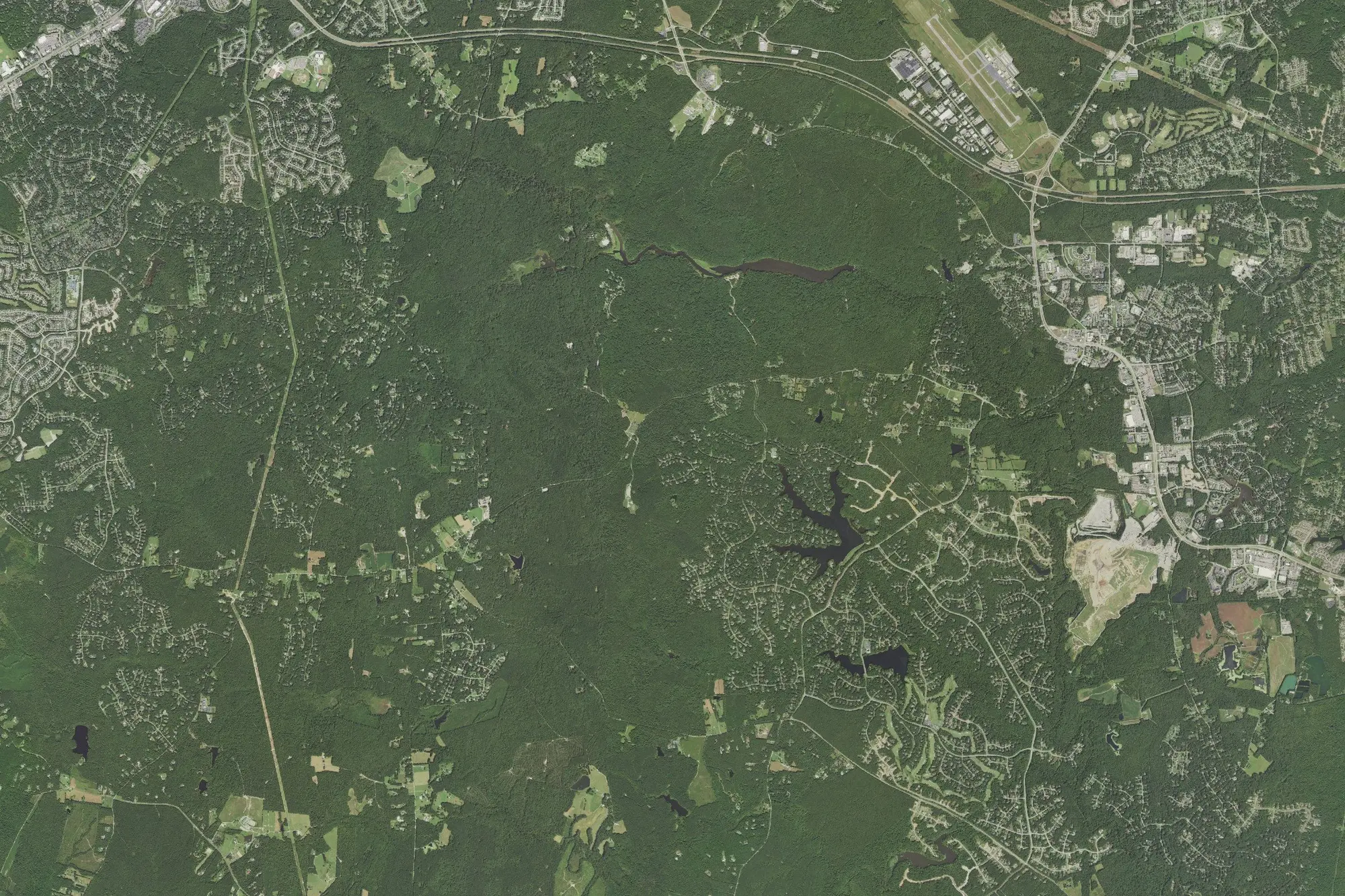 Aerial view of Pocahontas State Park