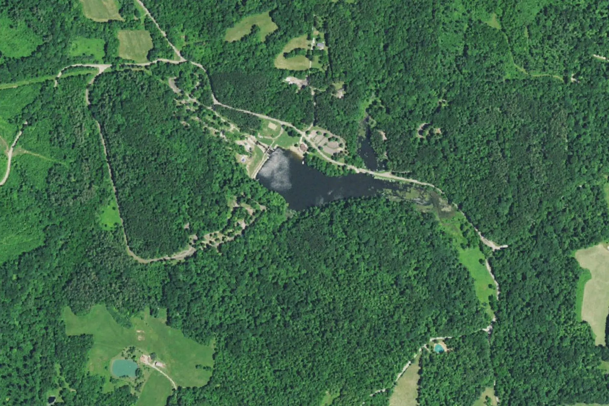 Aerial view of Blue Rock State Park