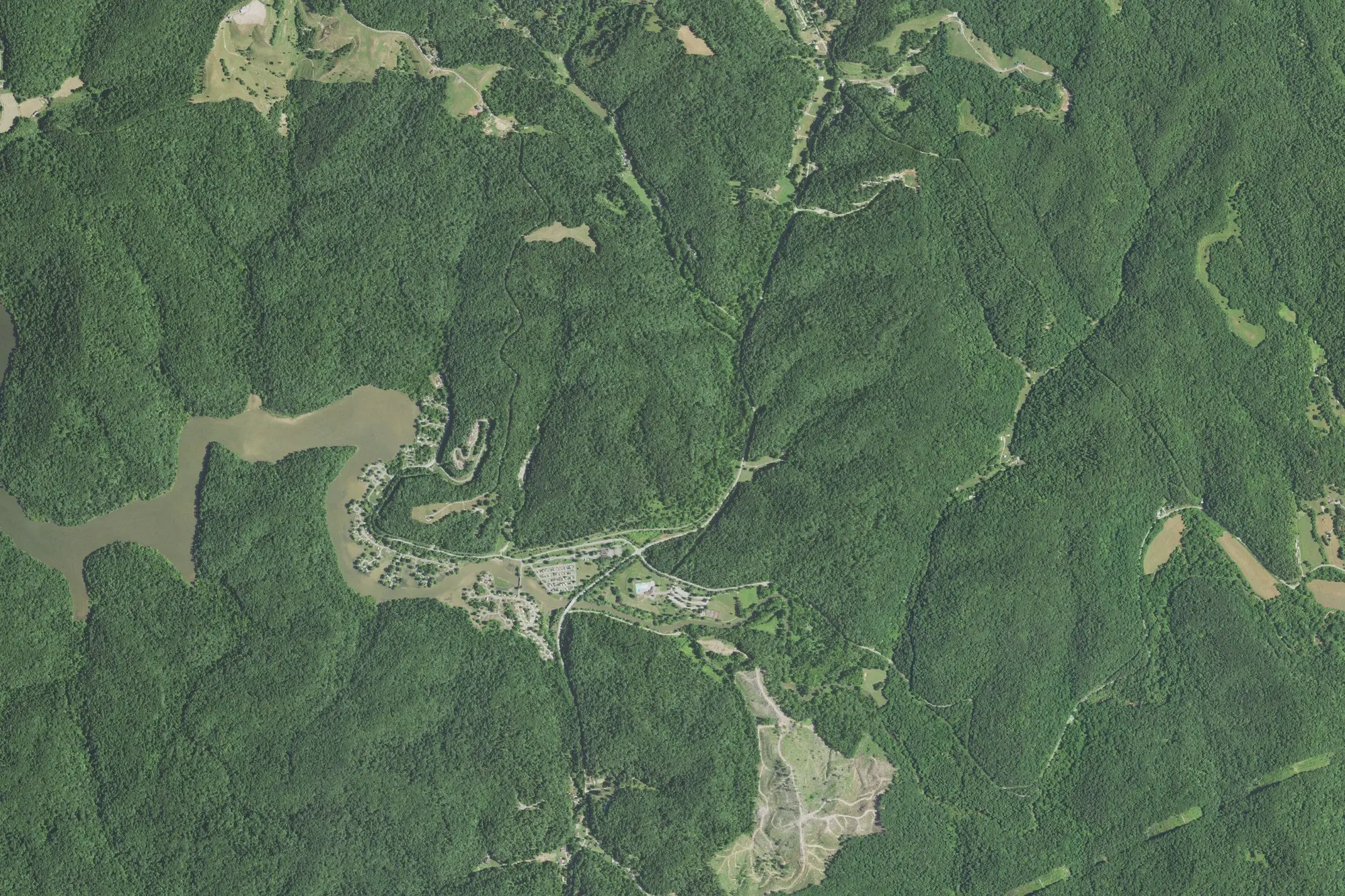 Aerial view of Beech Fork State Park