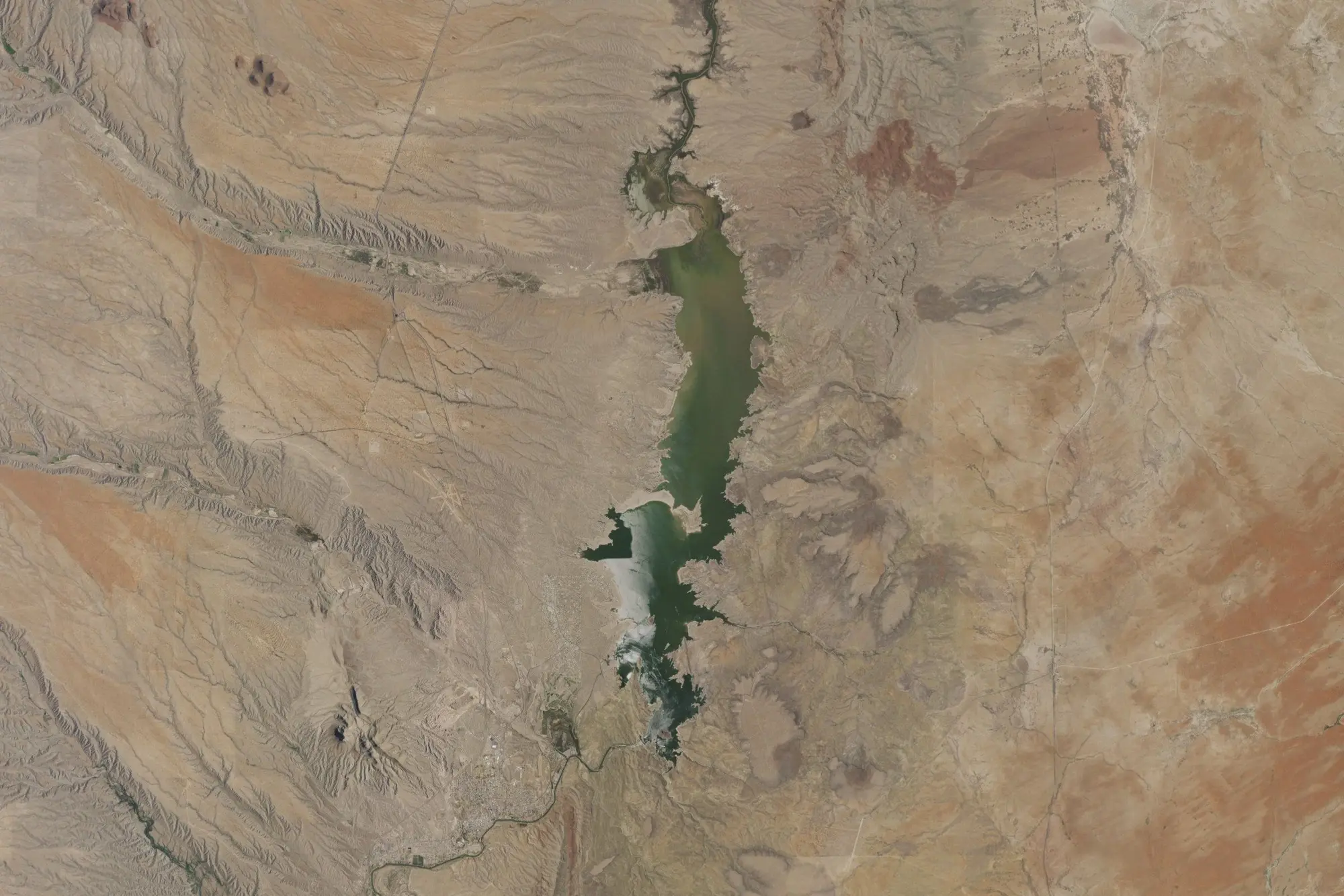 Aerial view of Elephant Butte Lake State Park