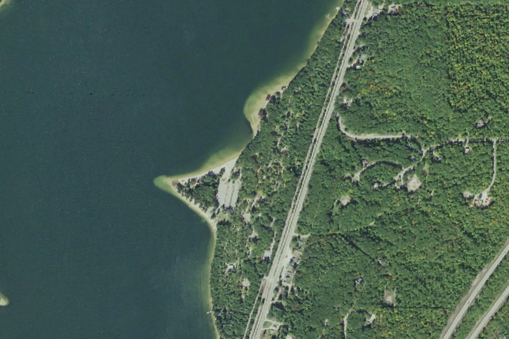 Aerial view of Otsego Lake State Park