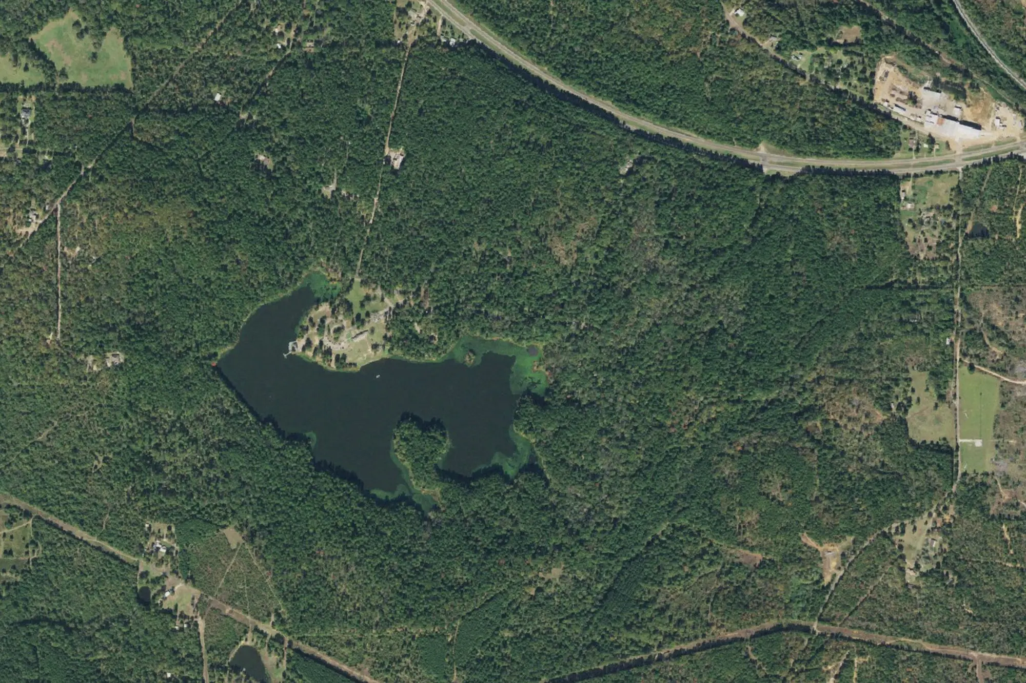 Aerial view of Daingerfield State Park