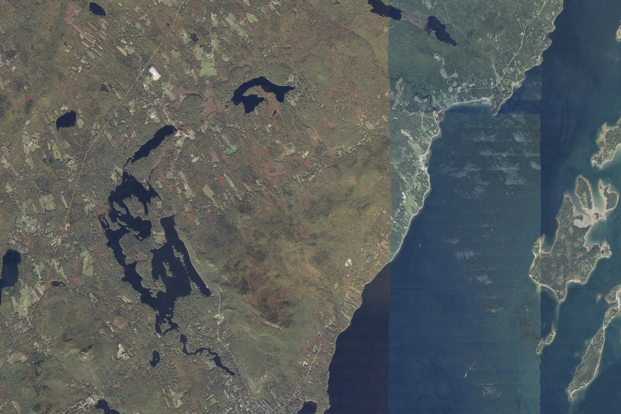 Aerial view of Camden Hills