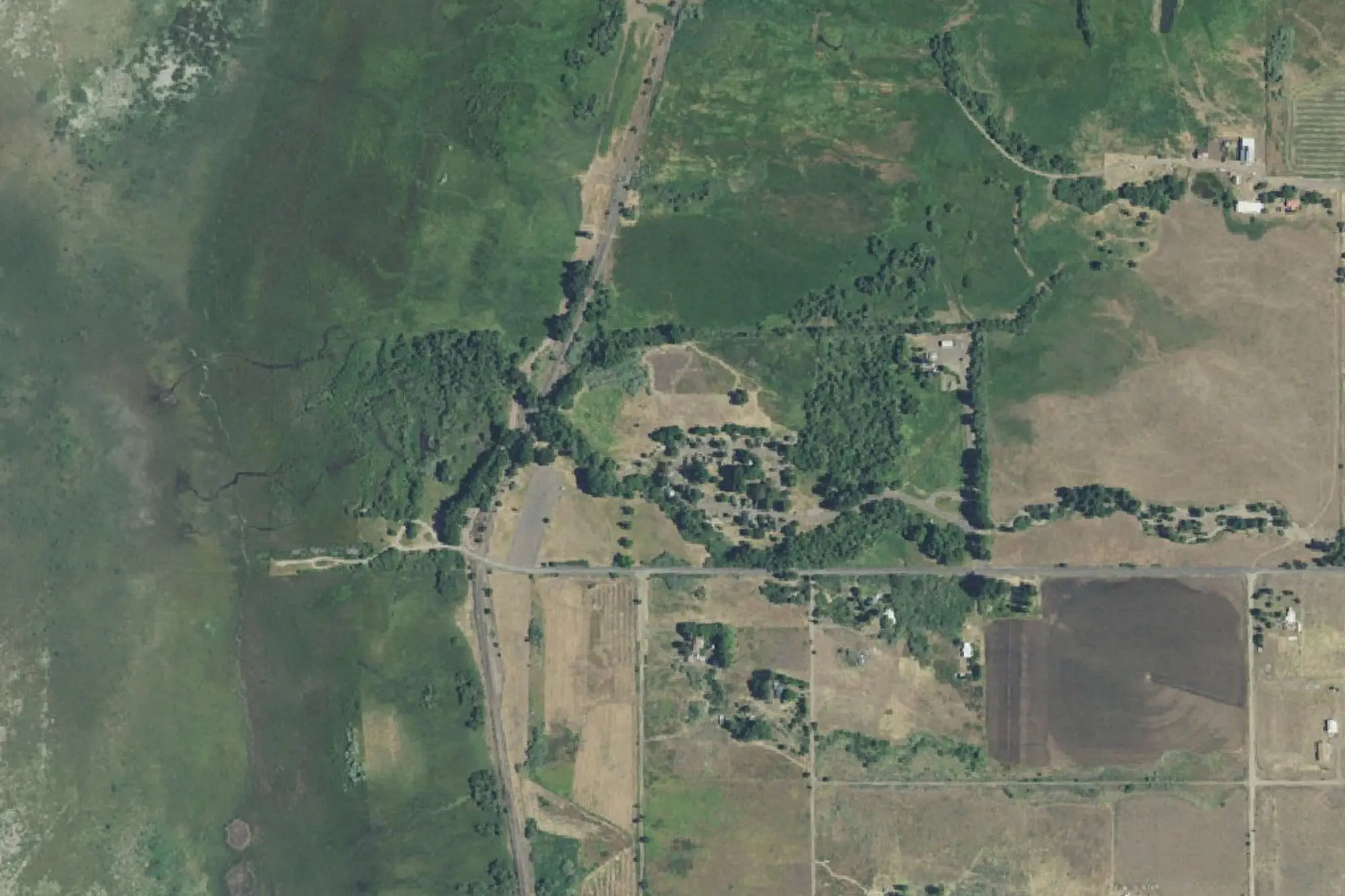 Aerial view of Goose Lake State Recreation Area