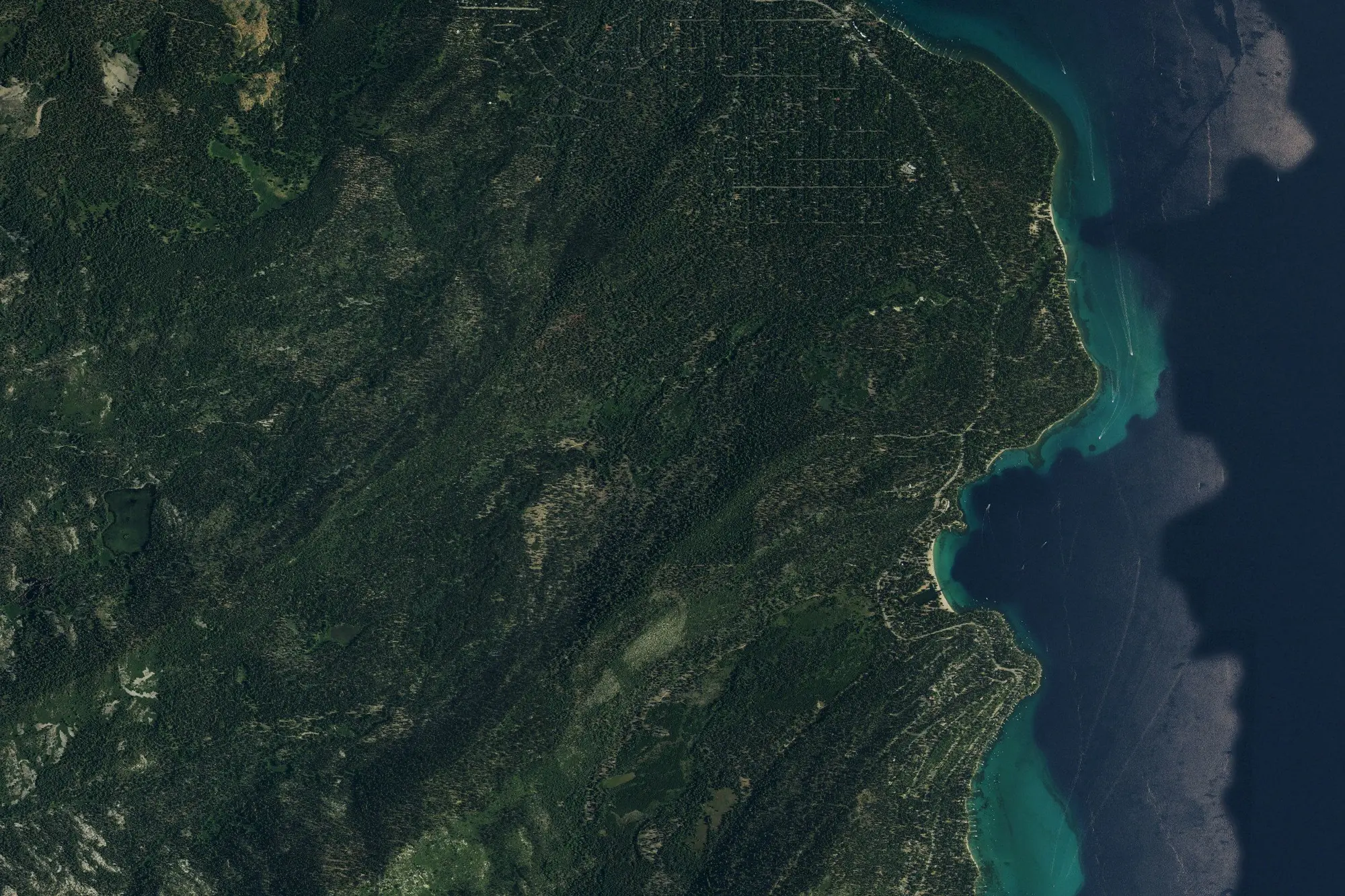 Aerial view of Ed Z'Berg Sugar Pine Point State Park