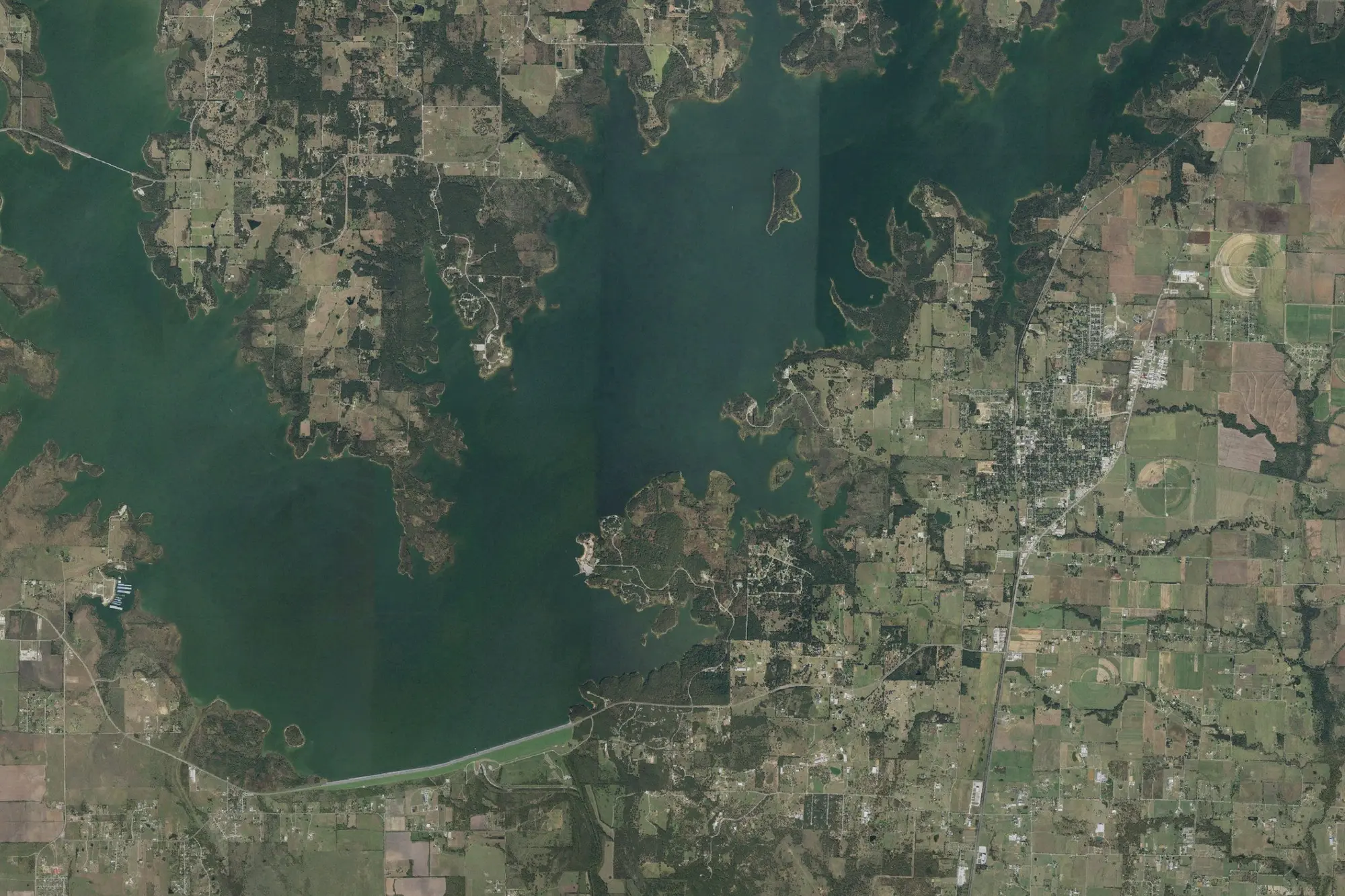 Aerial view of Ray Roberts Lake State Park