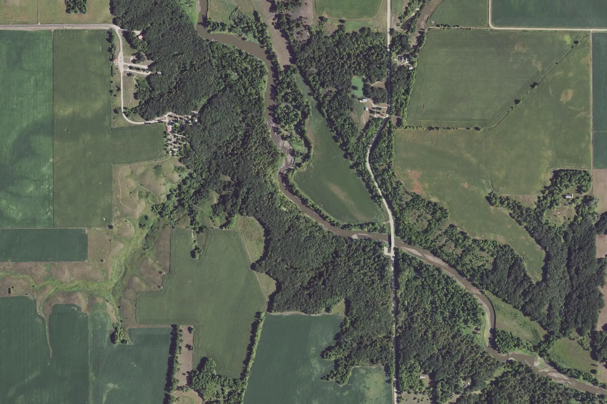 Aerial view of Kilen Woods State Park