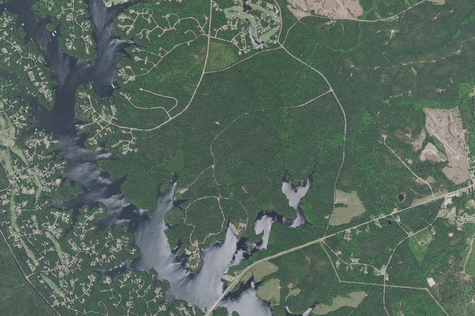 Aerial view of Baker Creek State Park
