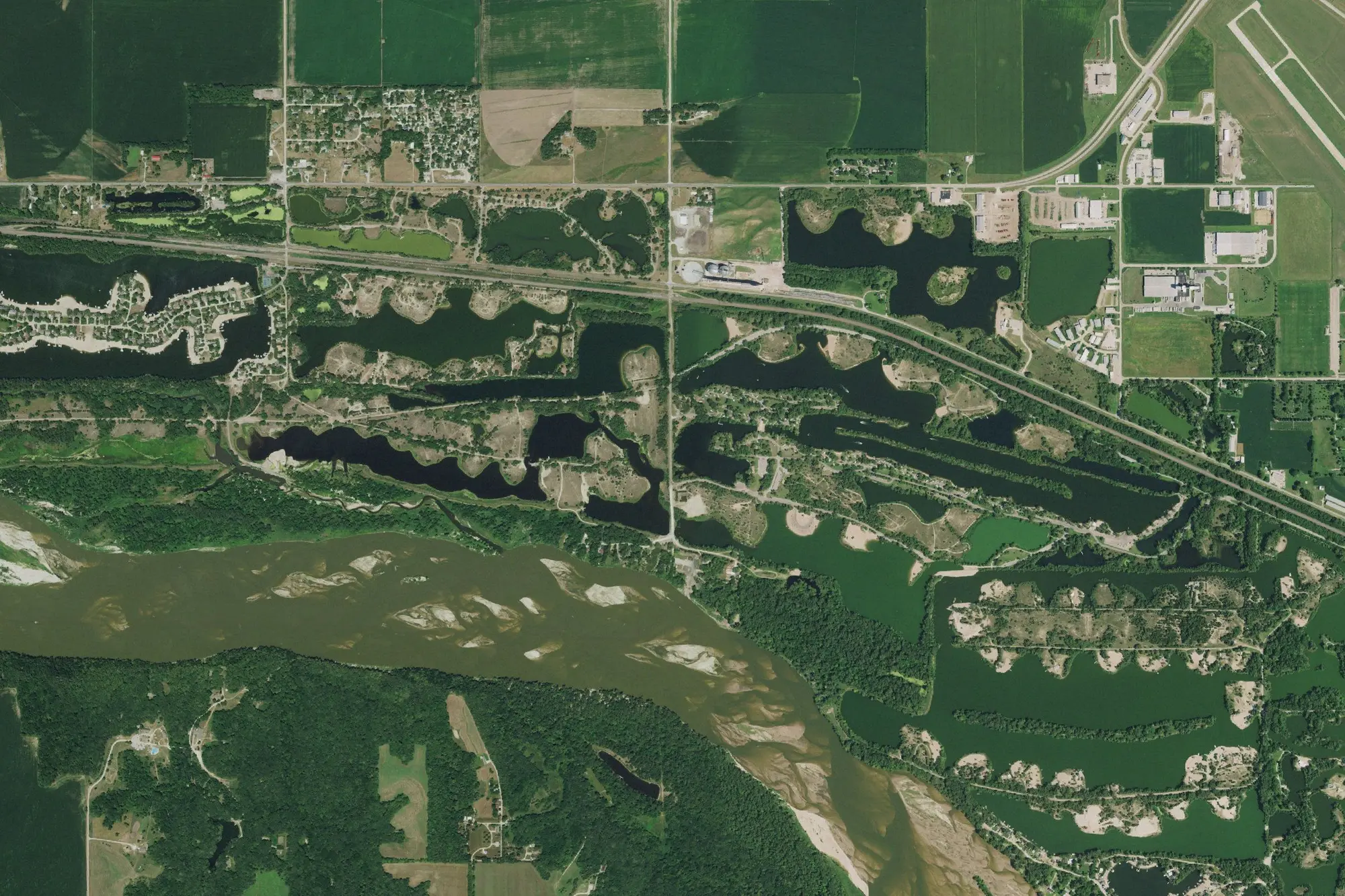 Aerial view of Fremont Lakes State Recreation Area