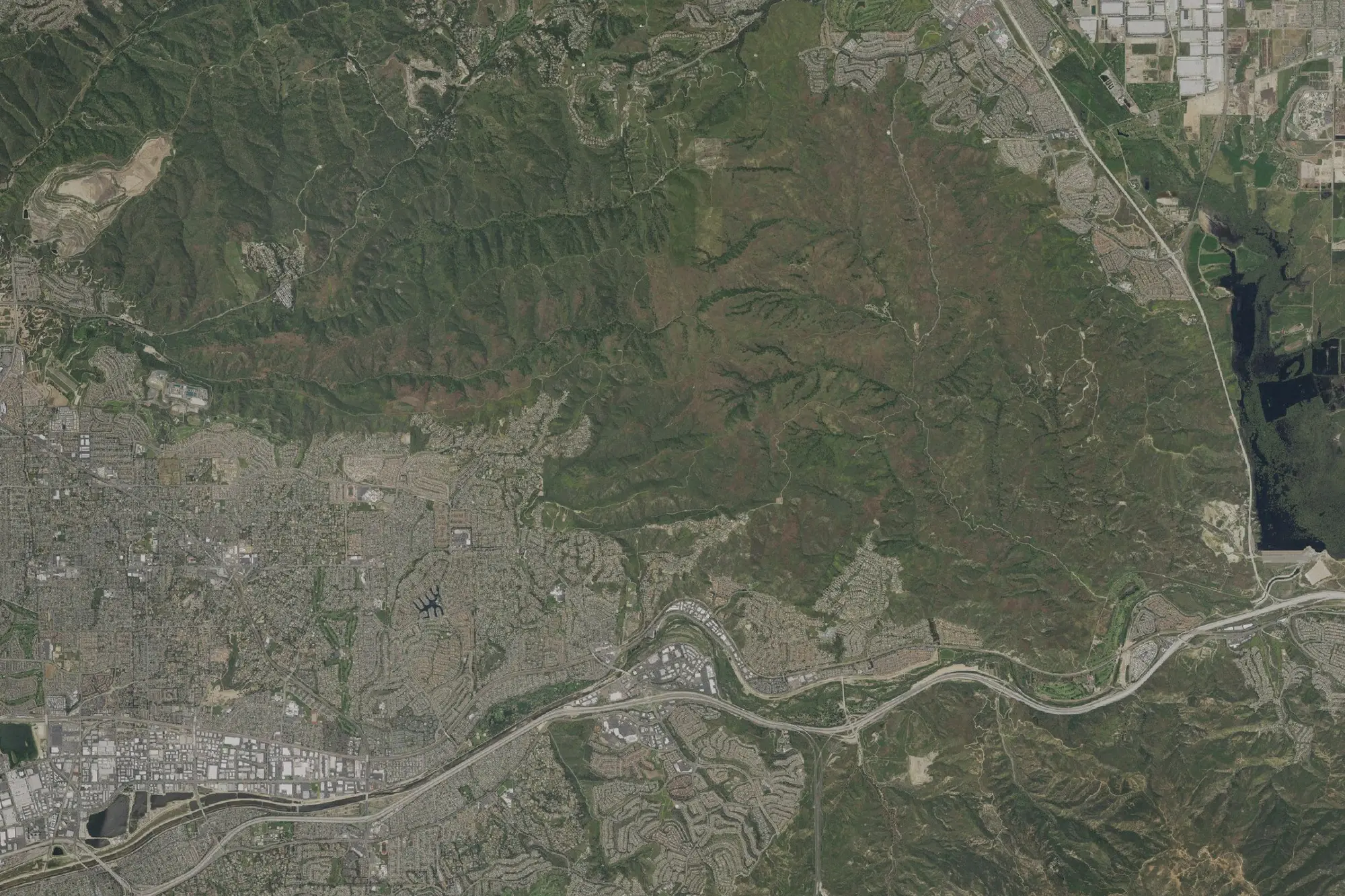 Aerial view of Chino Hills State Park