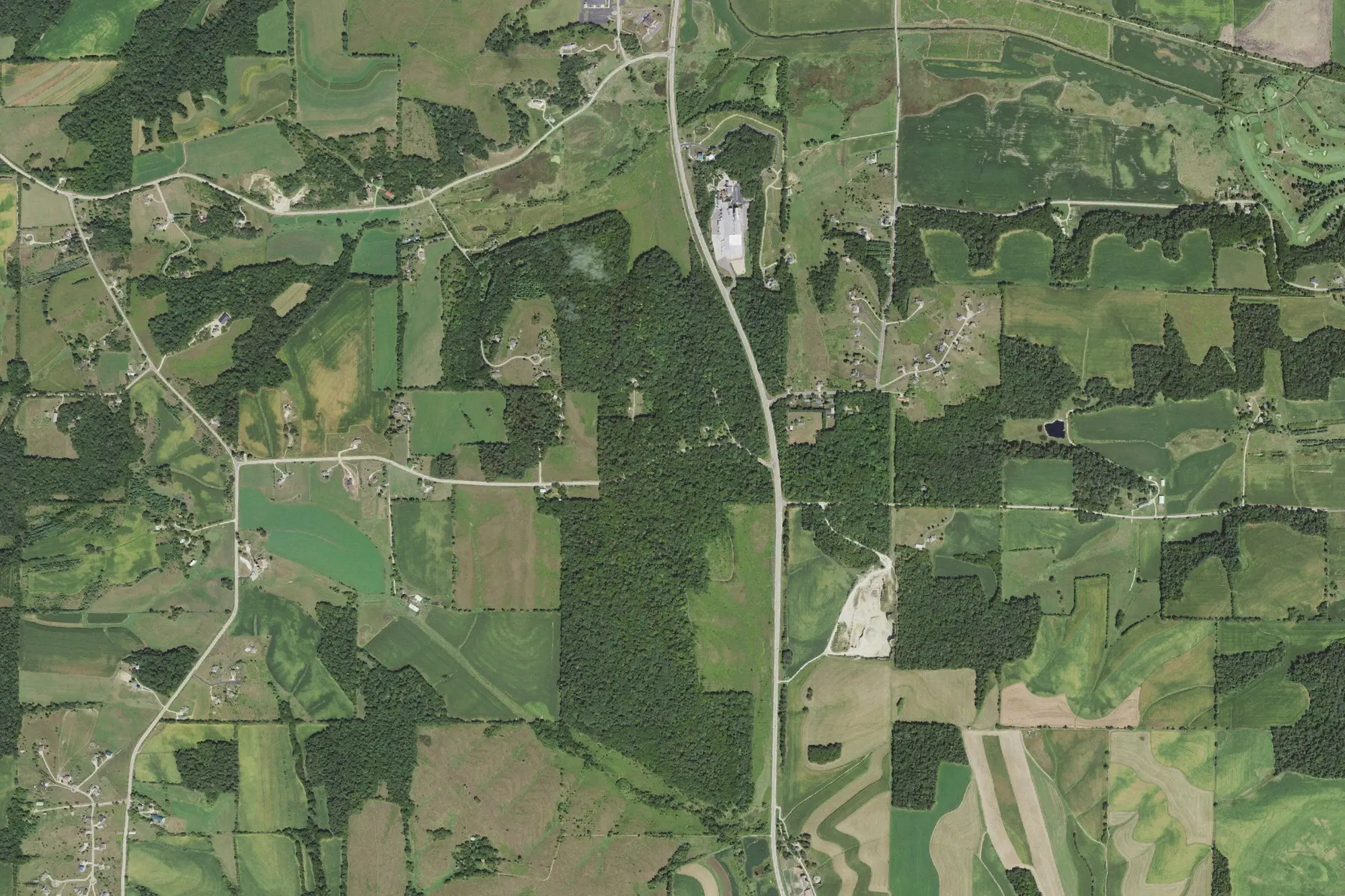 Aerial view of New Glarus Woods State Park