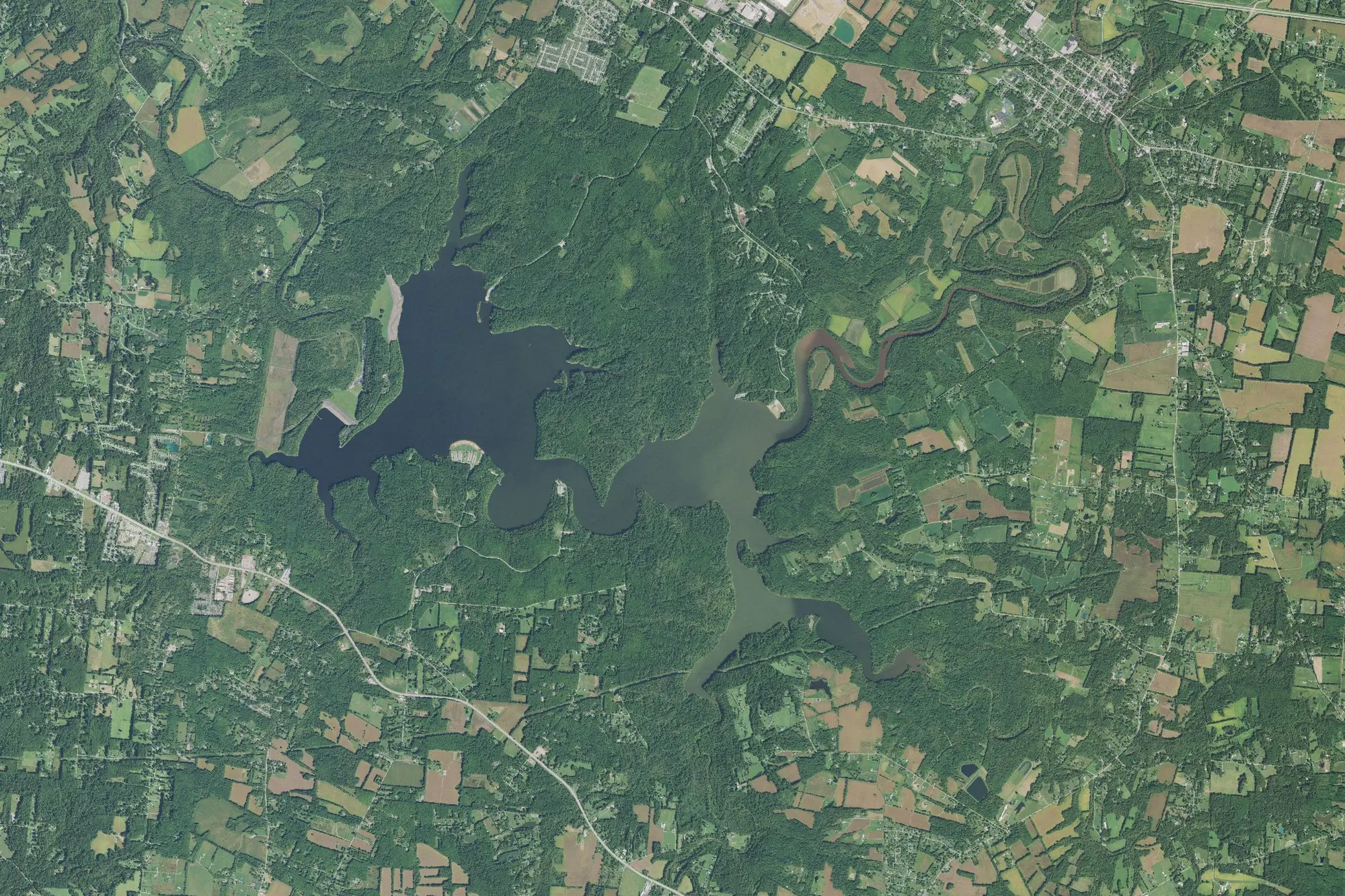 Aerial view of East Fork State Park
