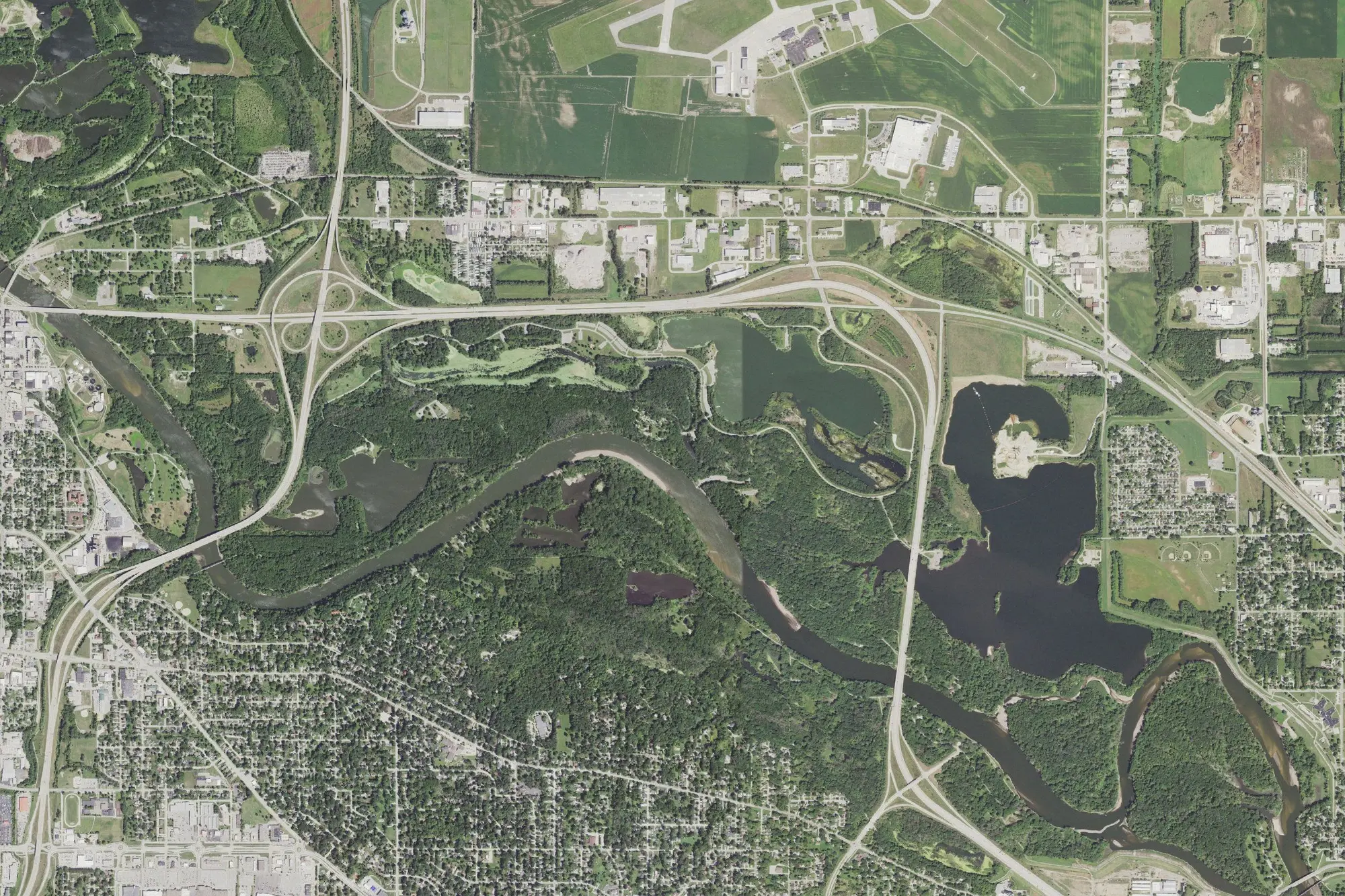 Aerial view of George Wyth State Park