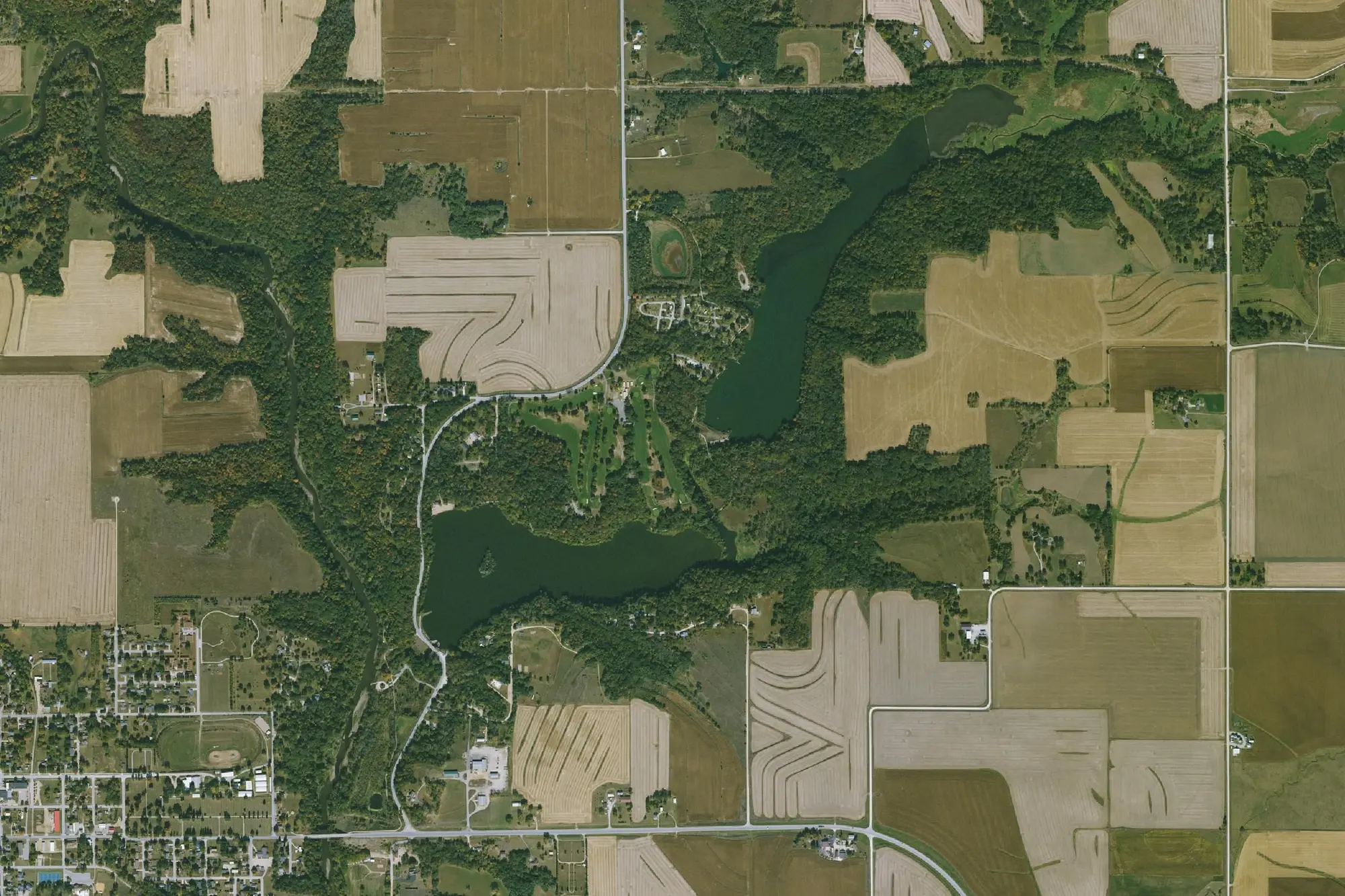 Aerial view of Pine Lake State Park