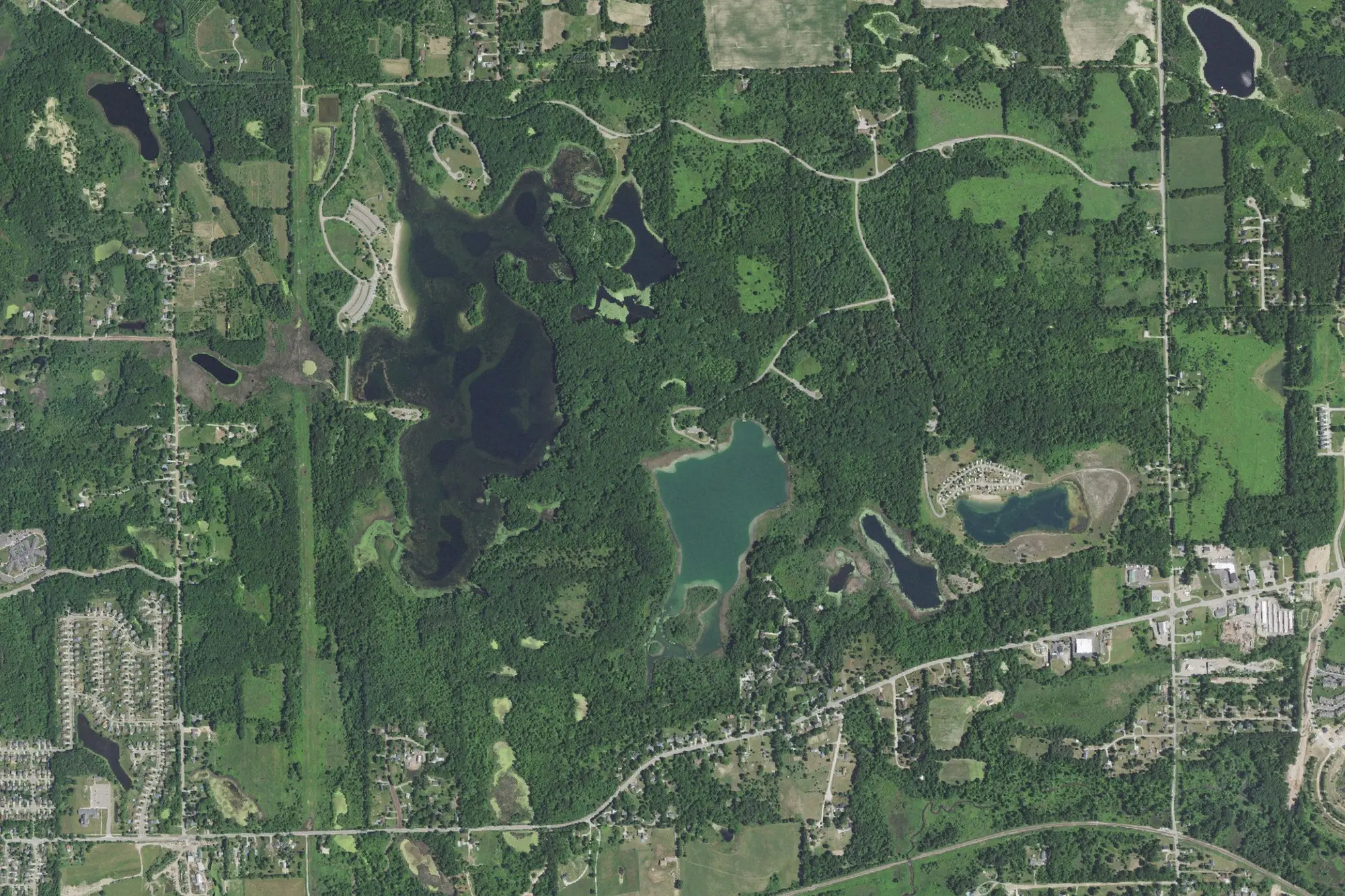 Aerial view of Seven Lakes State Park