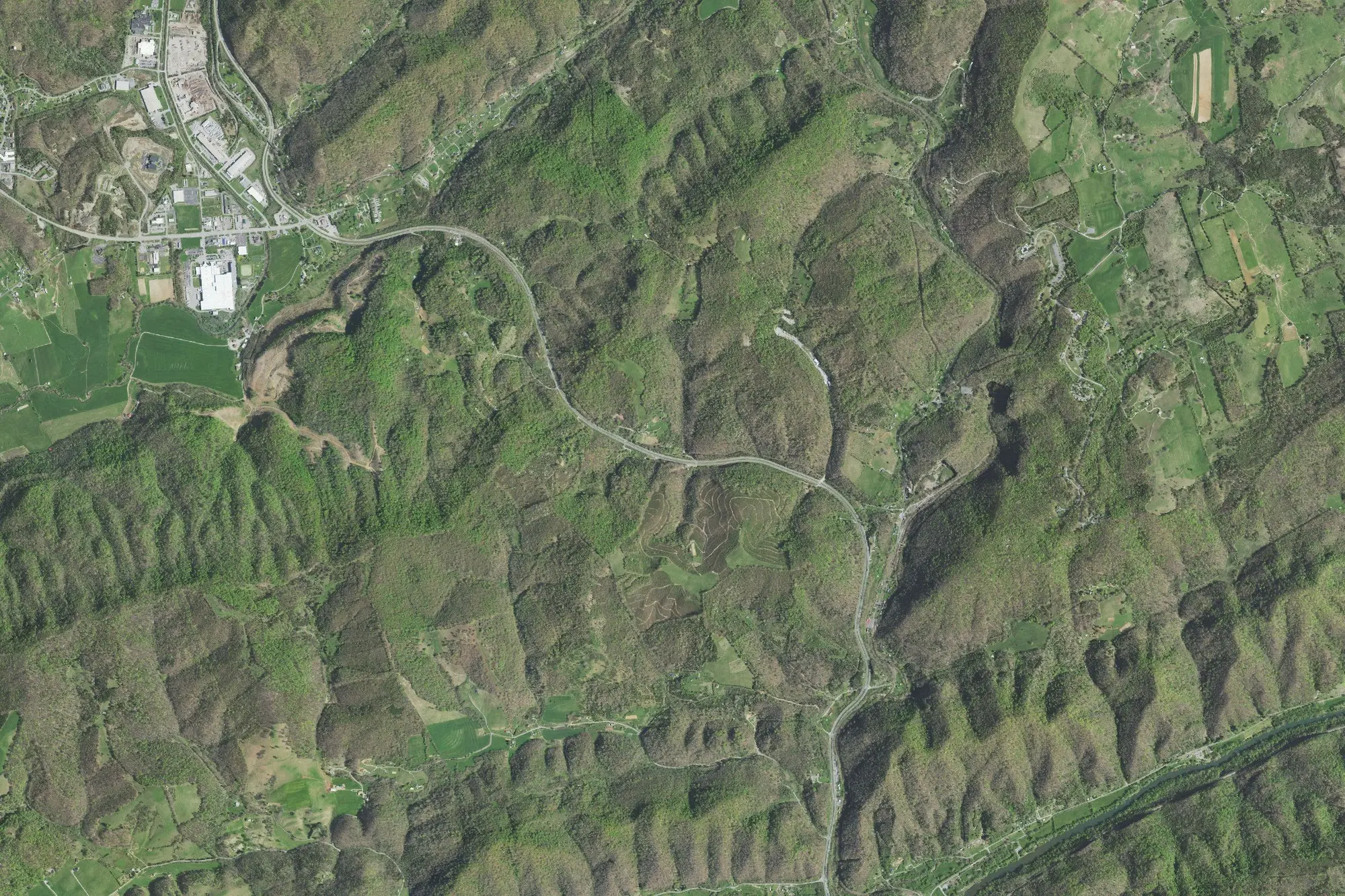 Aerial view of Natural Tunnel State Park