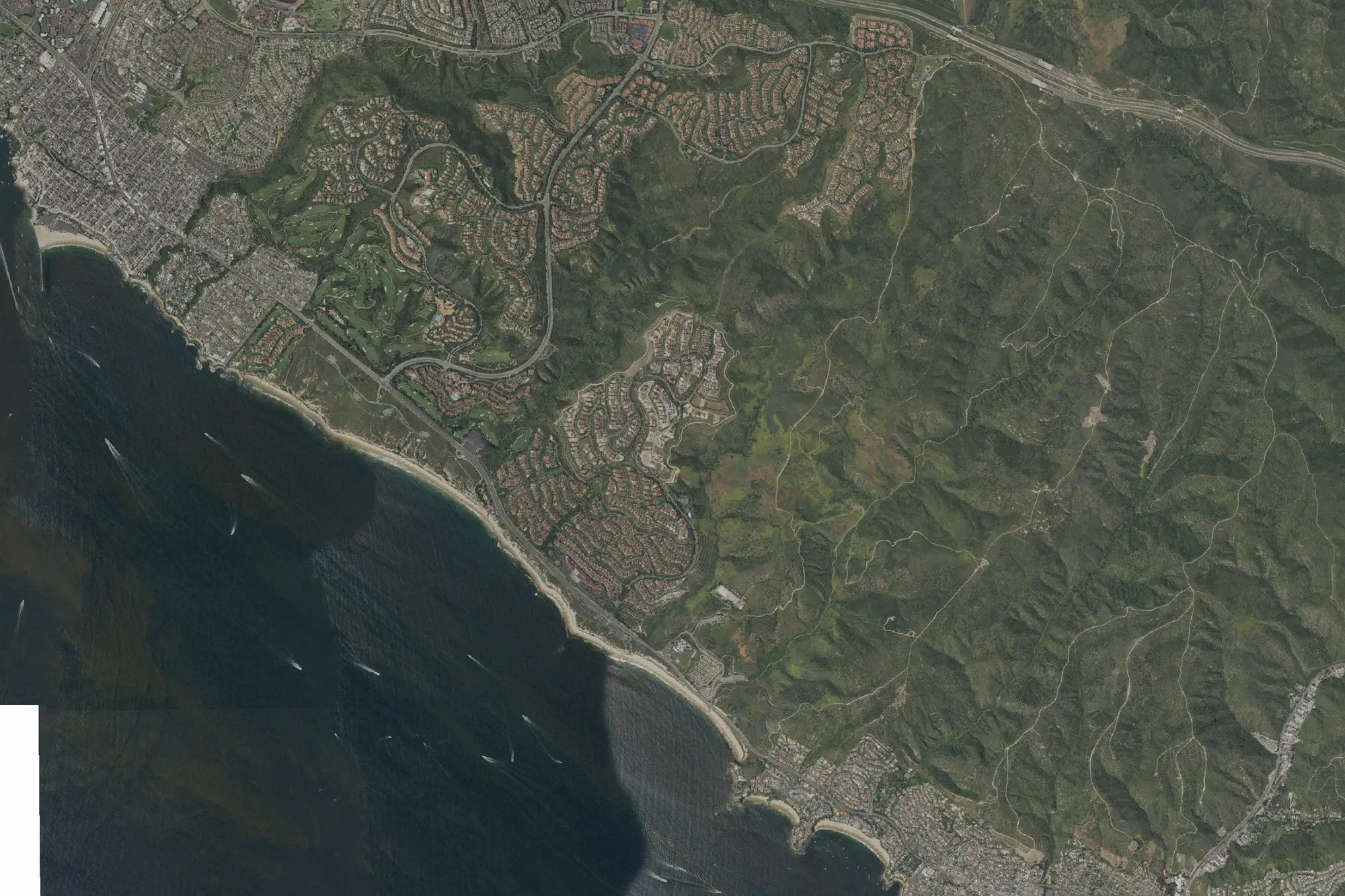 Aerial view of Crystal Cove State Park