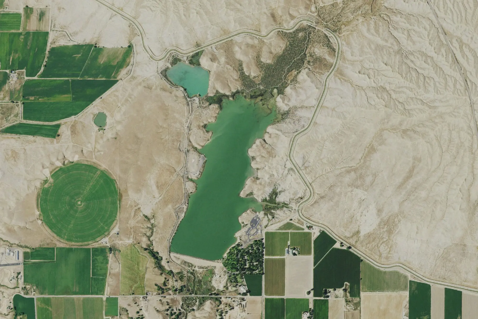 Aerial view of Highline Lake State Park