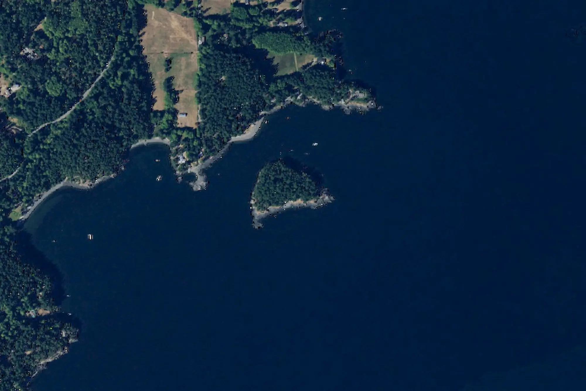 Aerial view of Doe Island