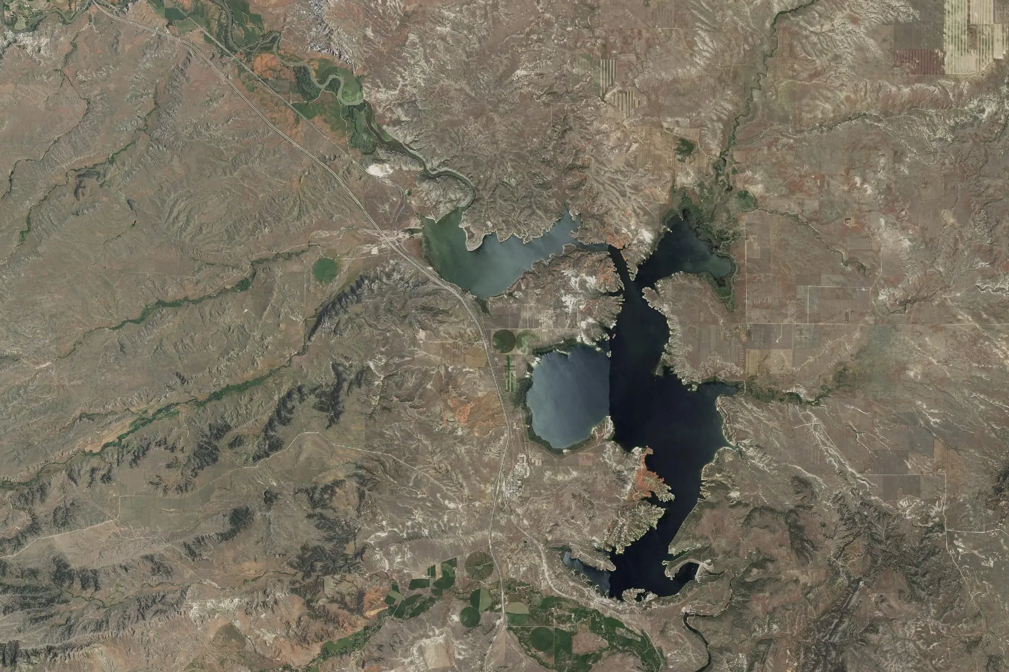 Aerial view of Glendo Reservoir State Park