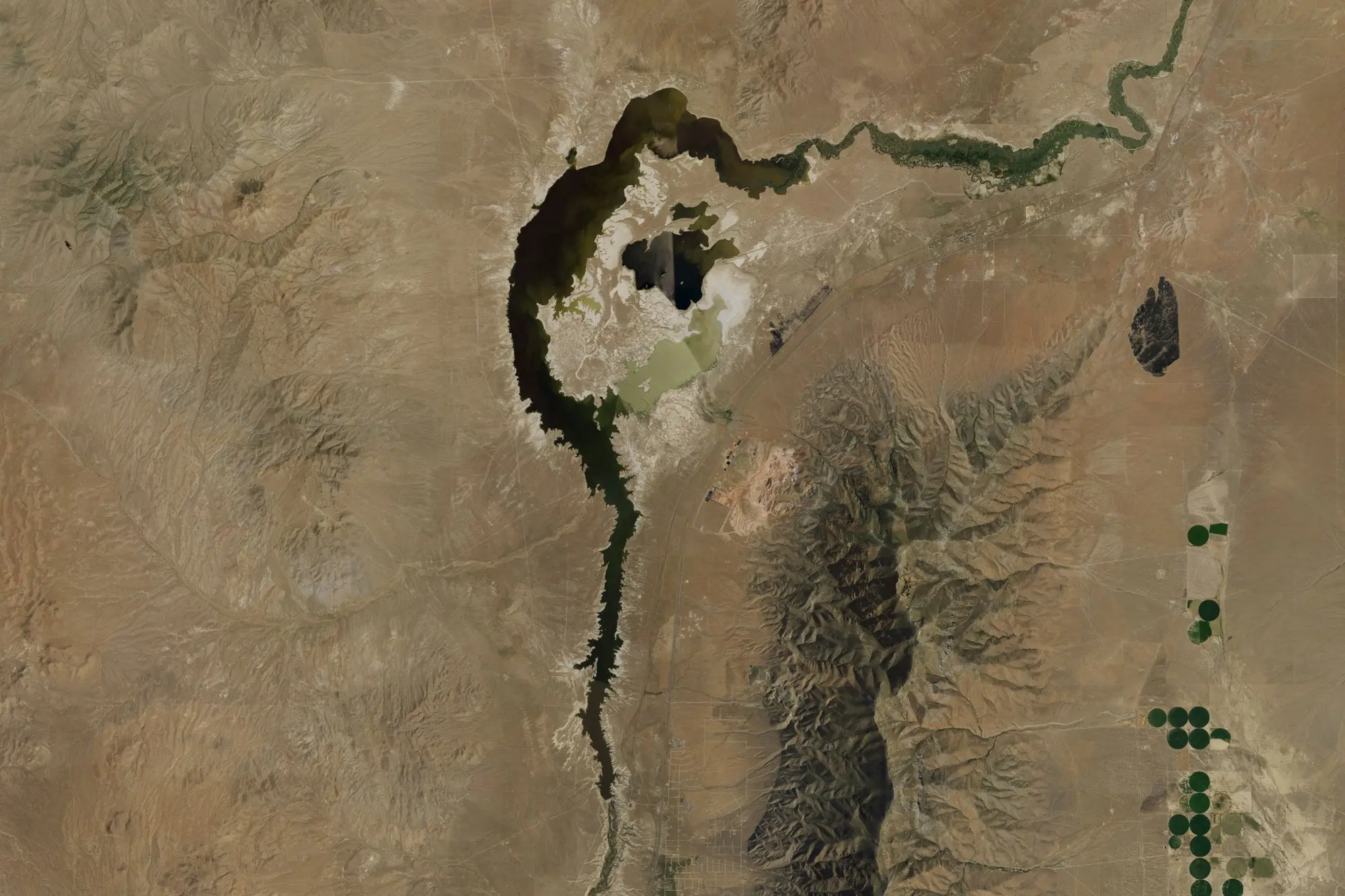 Aerial view of Rye Patch State Recreation Area