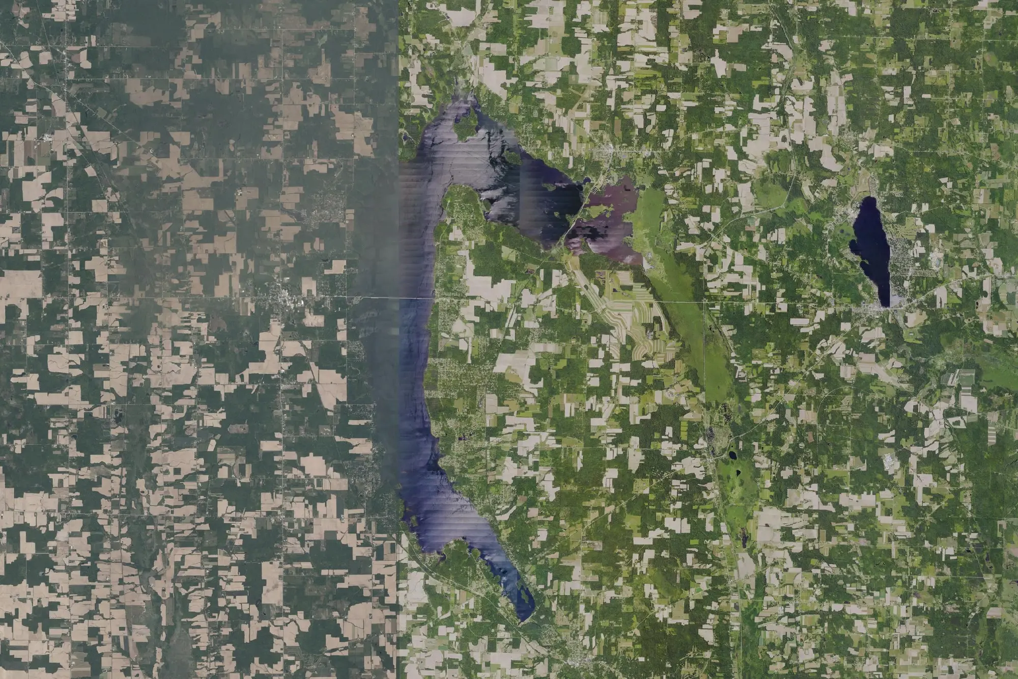 Aerial view of Pymatuning State Park