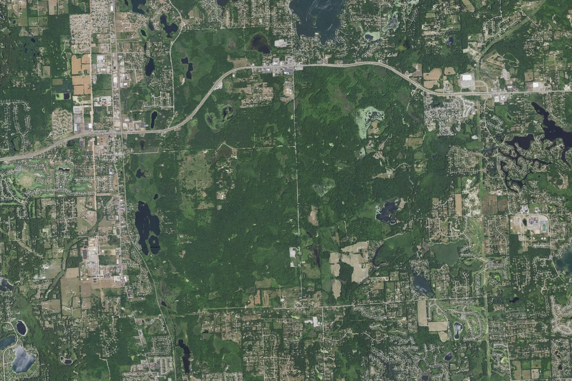 Aerial view of Highland State Recreation Area