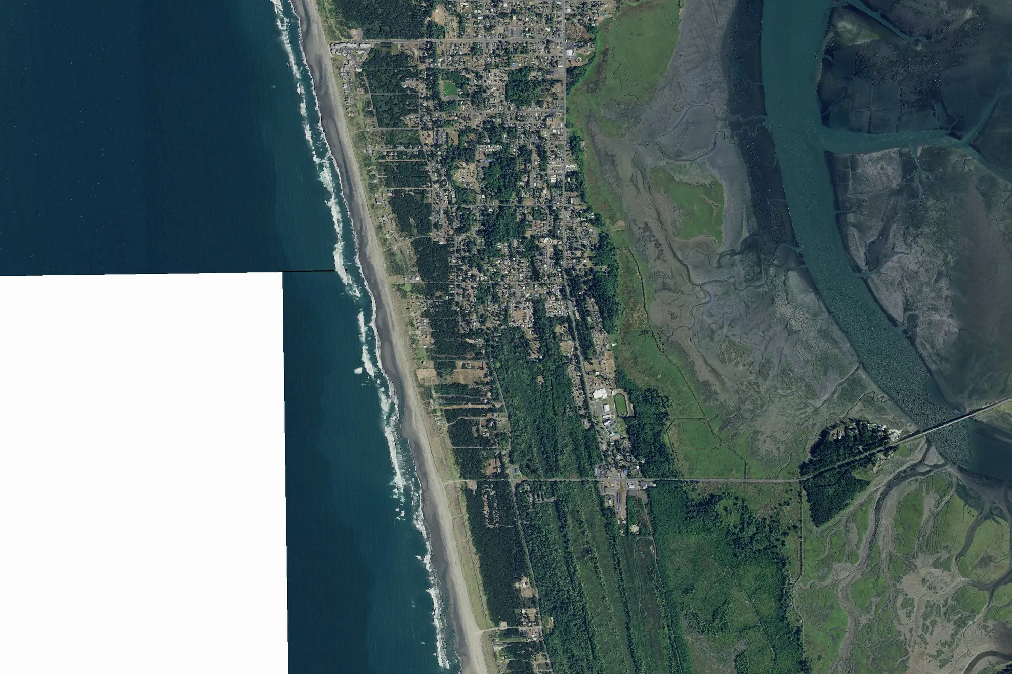 Aerial view of Twin Harbors Beach
