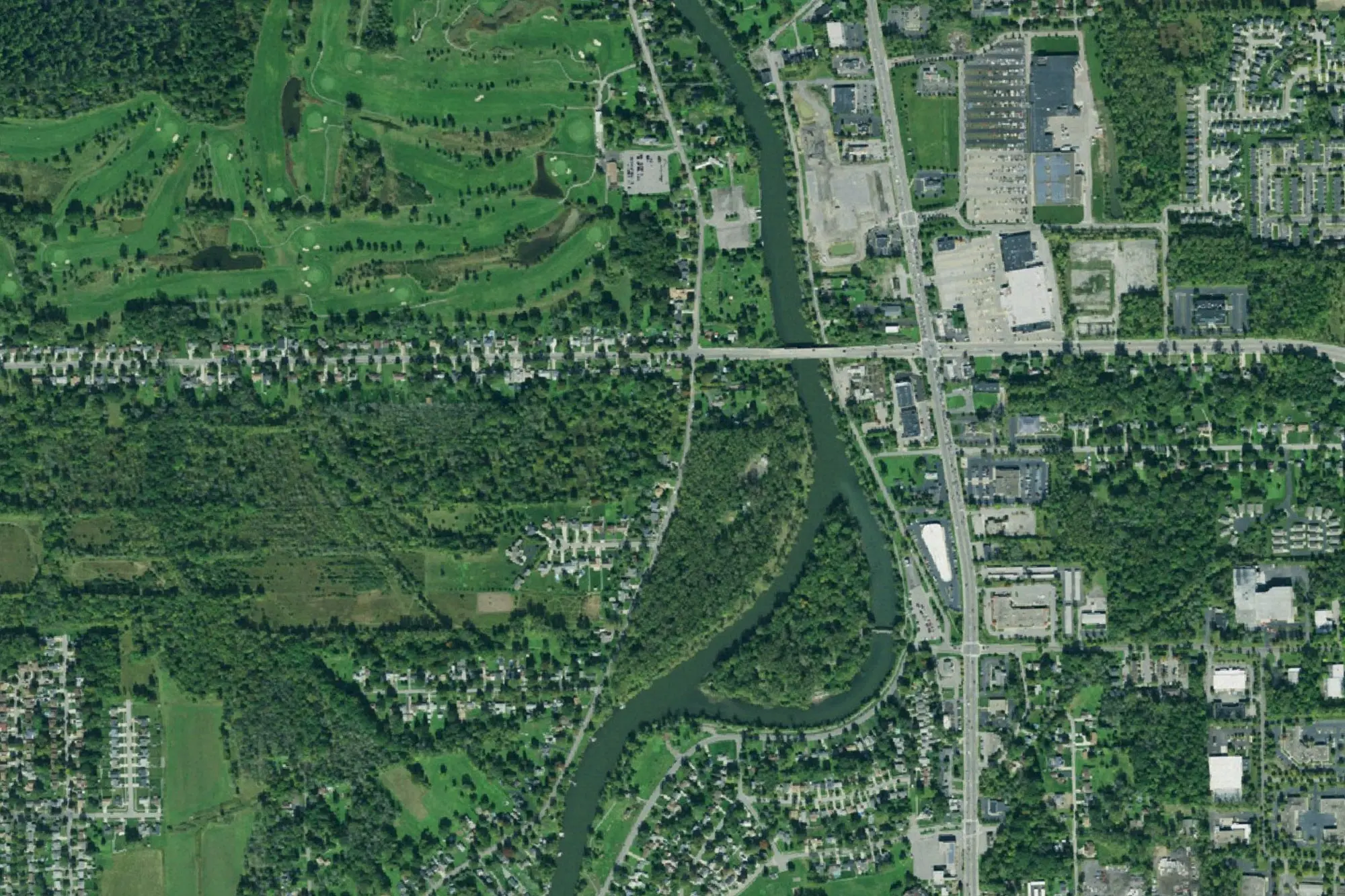 Aerial view of North Tonawanda Botanical Gardens