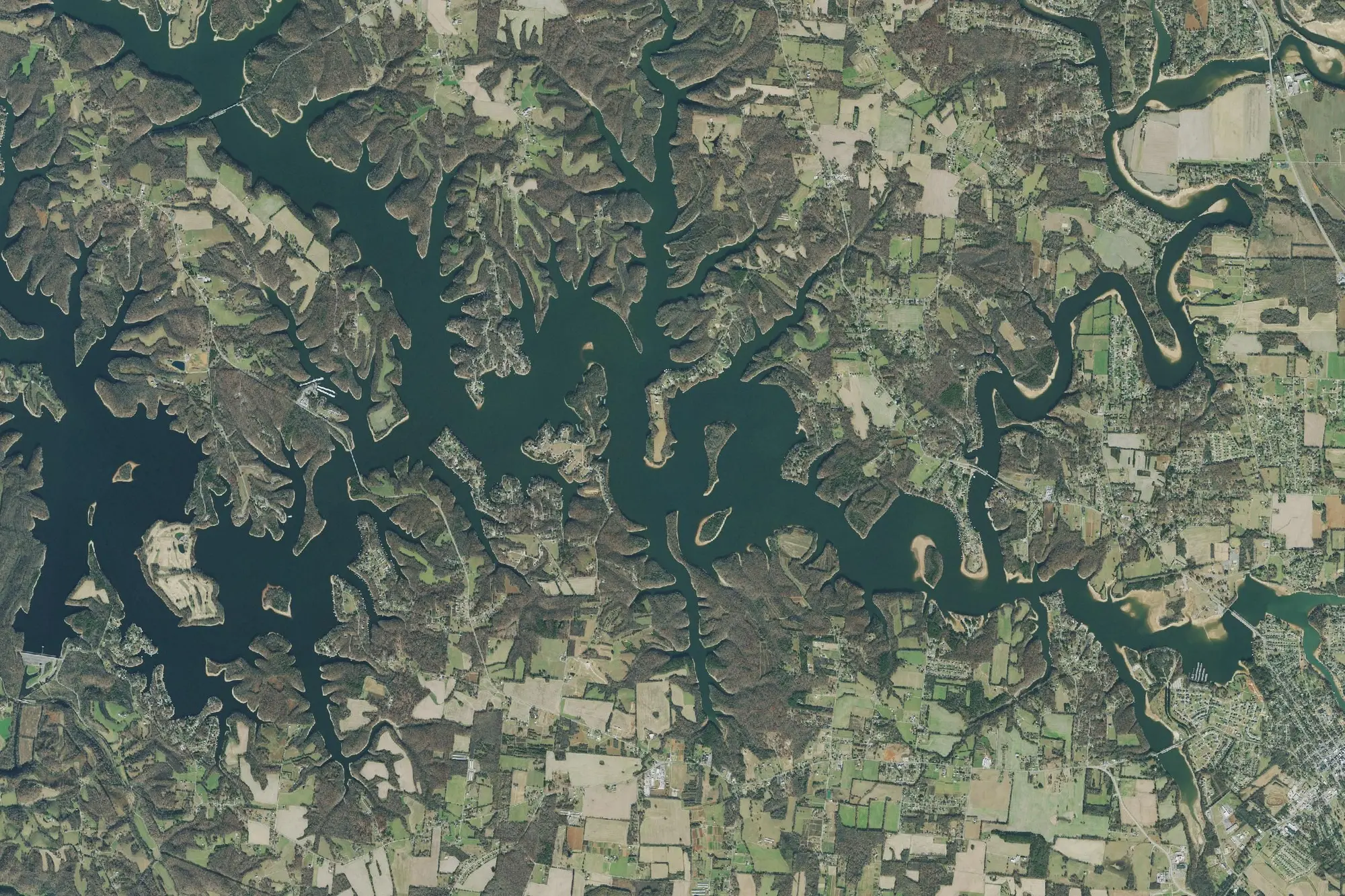 Aerial view of Tims Ford State Park