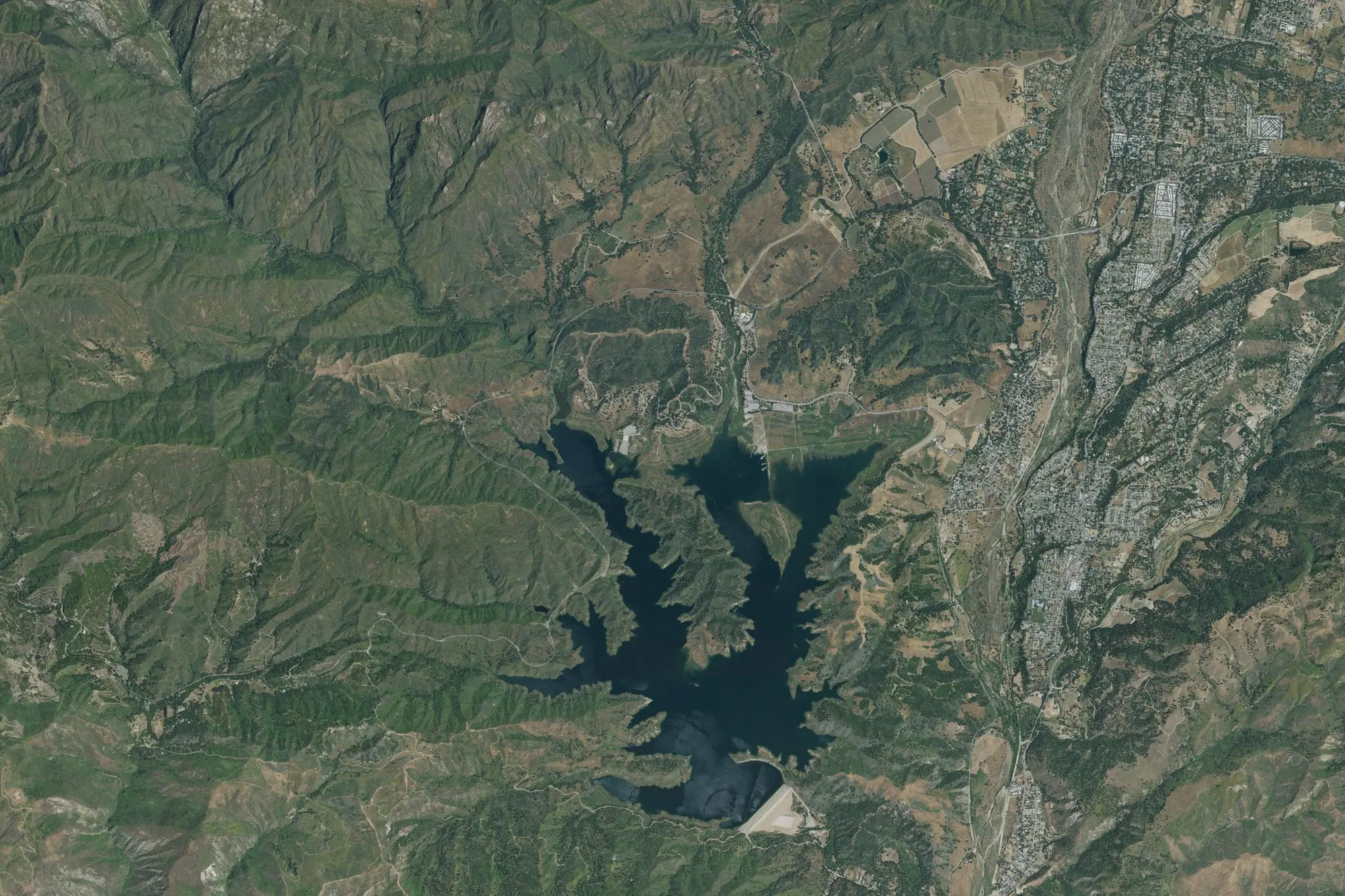 Aerial view of Lake Casitas Recreation Area