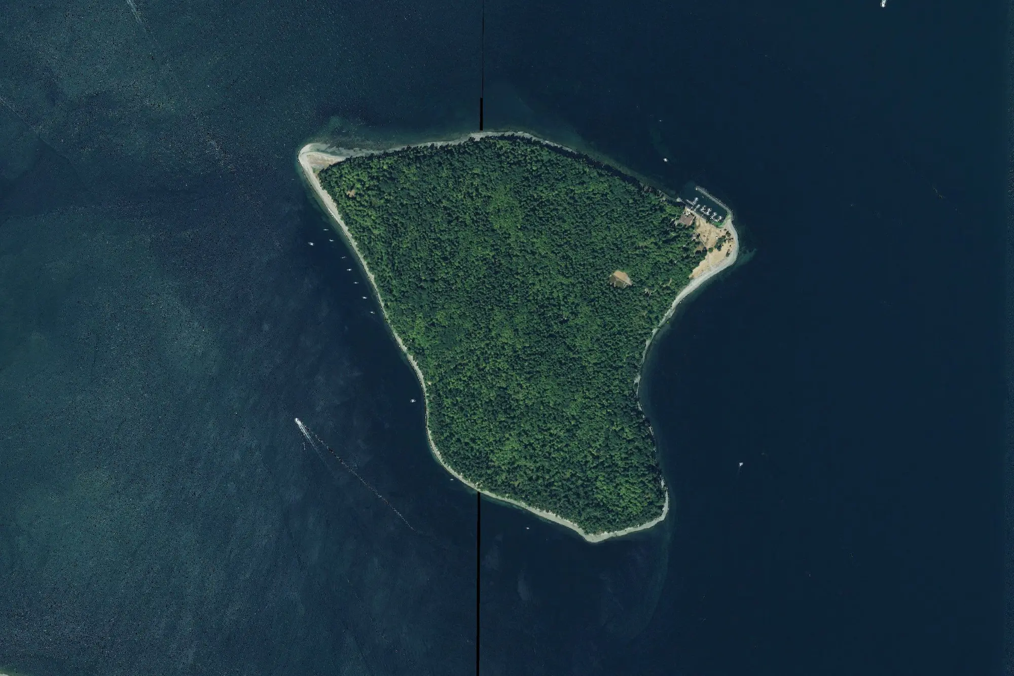 Aerial view of Blake Island