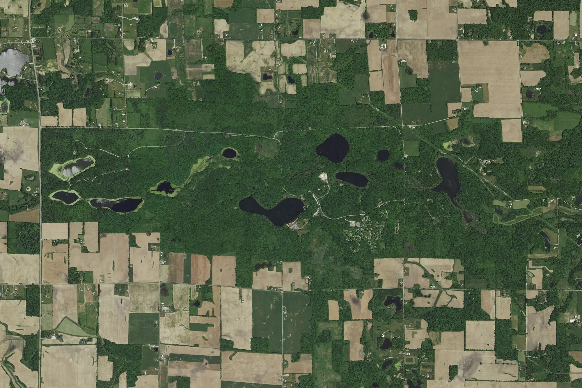 Aerial view of Chain O' Lakes State Park